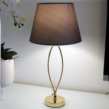 Arnusa Tischleuchte moderne Tischlampe in Kupferoptik Lampe Leuchte, An-Aus, ohne Leuchtmittel, Nachttischlampe 60x30 cm