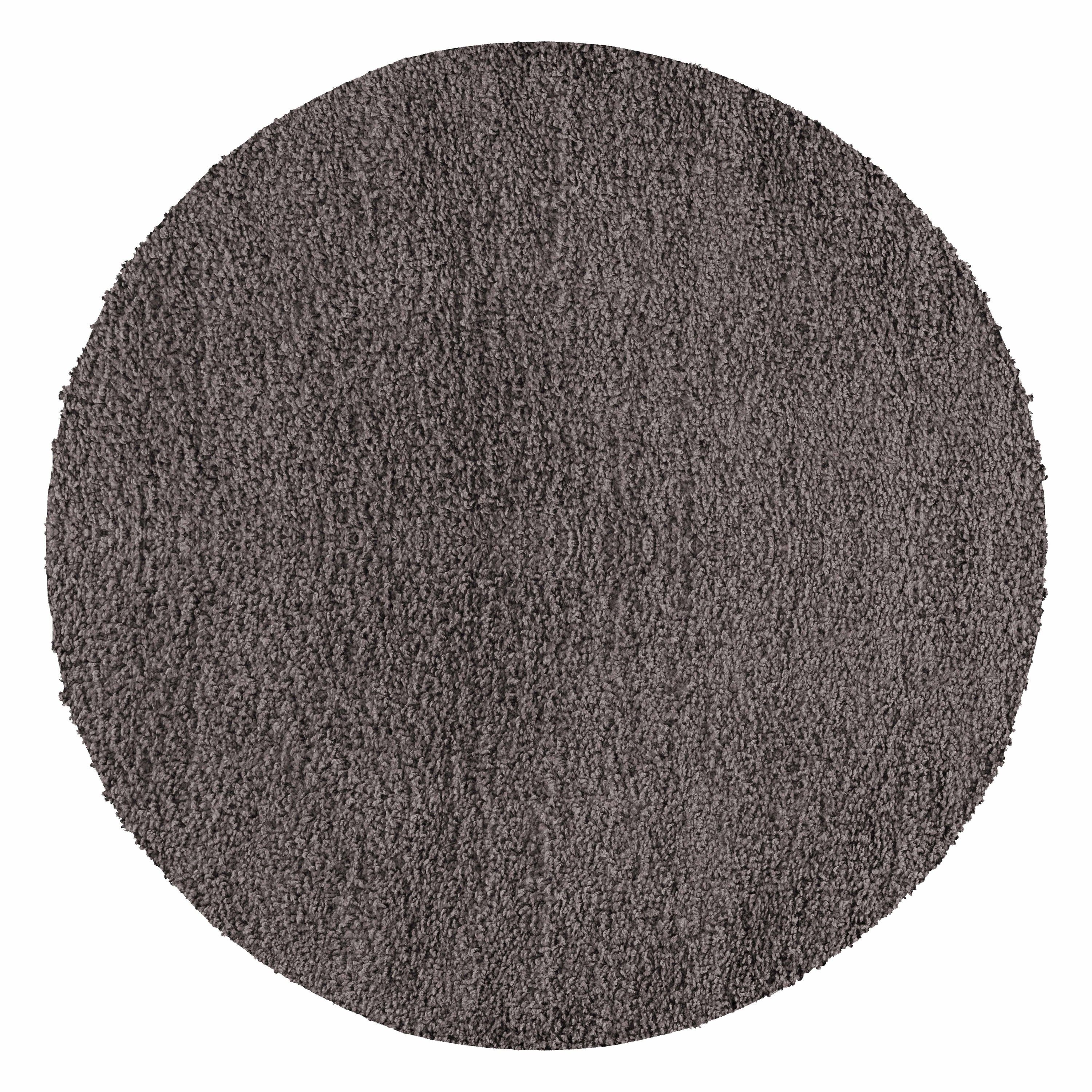 Teppich Unicolor - Einfarbig, Teppium, Rund, Höhe: 30 mm, Teppich Wohnzimmer Taupe
