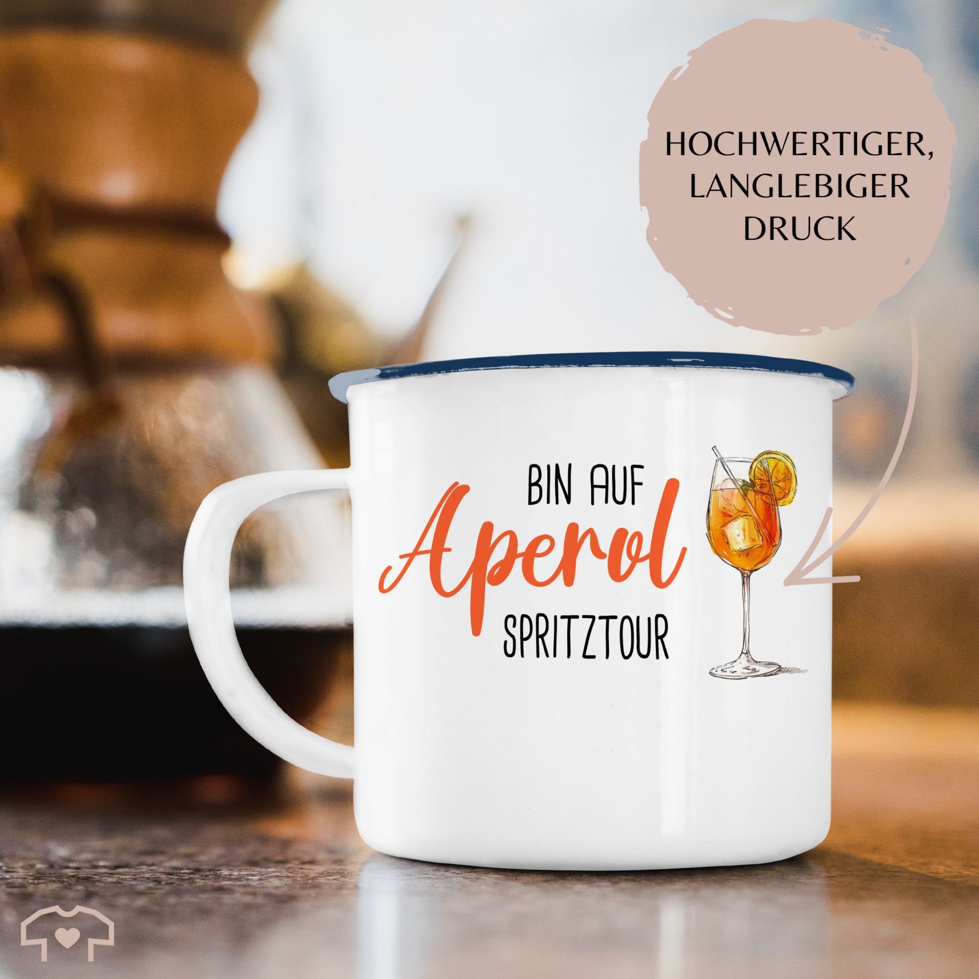 Shirtracer Becher Bin auf Aperol Spritztour I JGA I Mädelsabend I Spritz Tour, 1-tlg., Stahlblech, Karneval und Fasching Deko