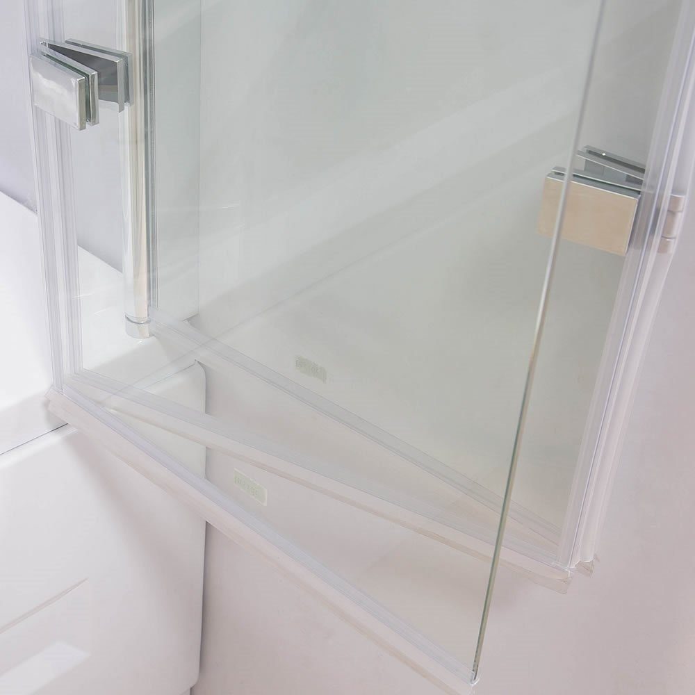 Melko Badewannenaufsatz Badewannenaufsatz Glas Badewannenfaltwand Duschabtrennung 140x130CM, Einscheibensicherheitsglas, (Stück), Sicherheitsglas – Bild 4 von 5
