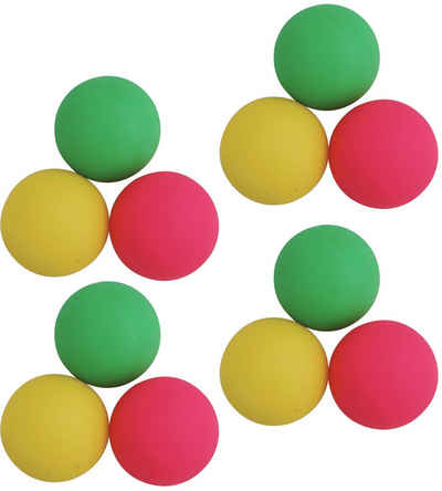 L.A. Sports Beachball »12 er Set Ersatzbälle Beach-Ball aus Hartgummi in drei Farben rot gelb grün« (Stück), Beachbälle farblich sortiert in 4 Netztaschen