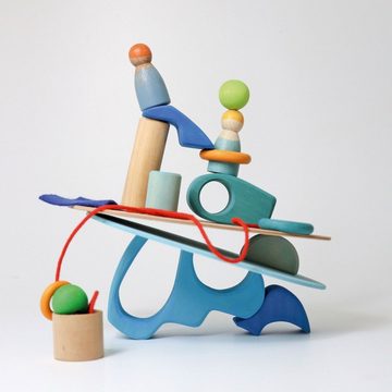 GRIMM´S Spiel und Holz Design Spielbausteine Spielwelt Meeresrauschen Holzspielzeug 20 Teiliges Set Spielfiguren