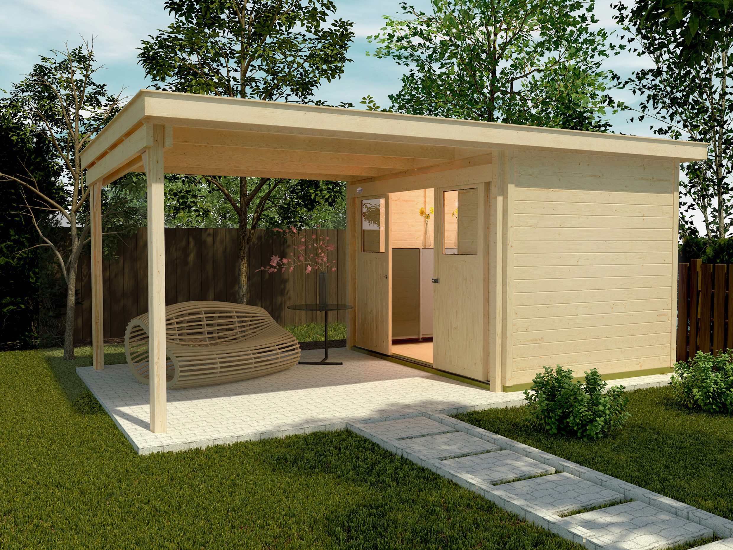 weka Gartenhaus Loungehaus Gr.3, BxT: 619x336 cm, (Set)