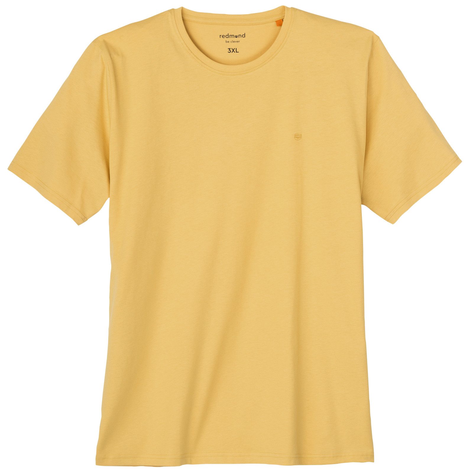 Redmond Rundhalsshirt Redmond Übergröße Basic T-Shirt senfgelb