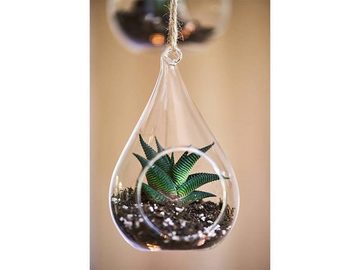 partydeco Deko-Glas Glasdekoration Tropfen zum Hängen 12 cm, mit 4,5 c