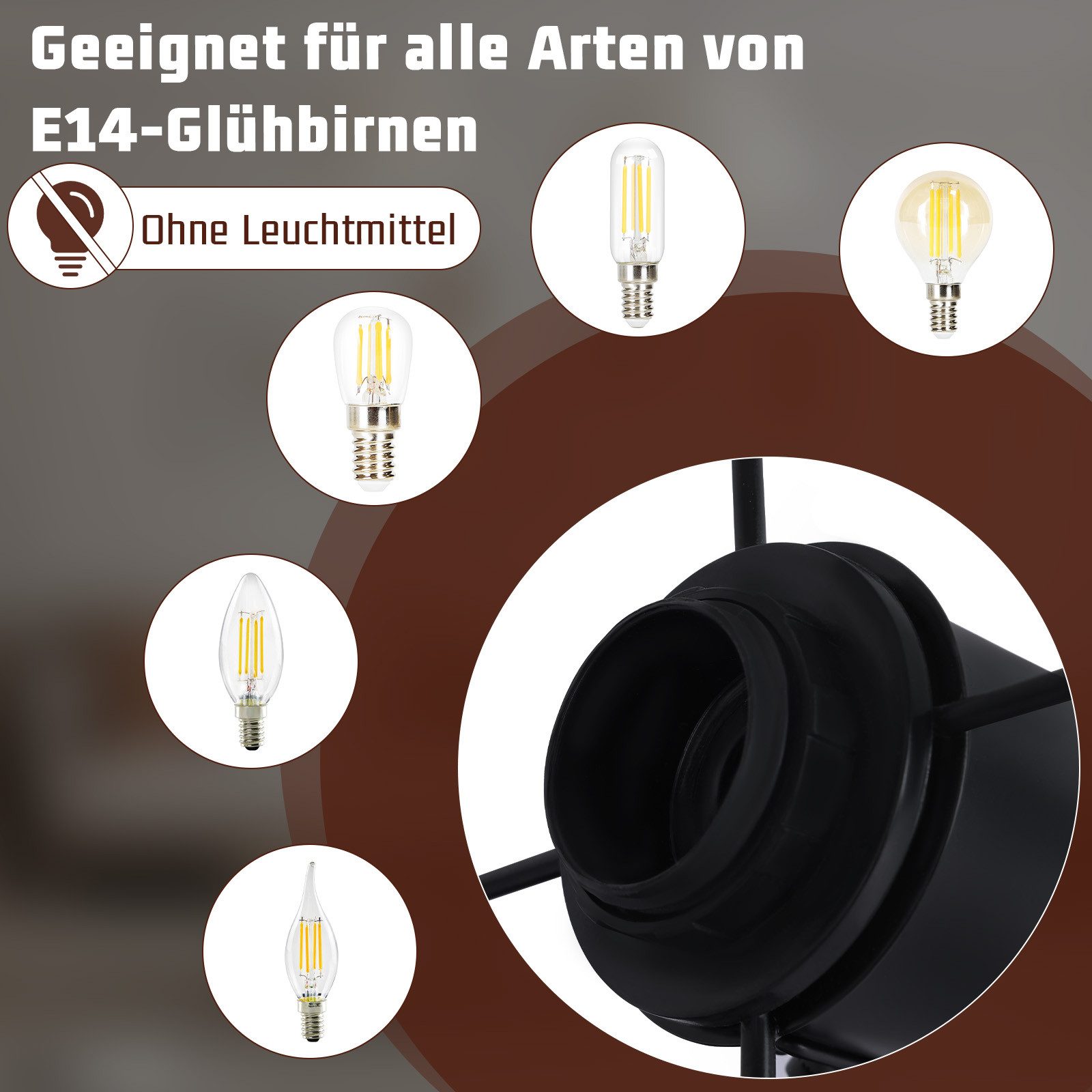 Nettlife Deckenstrahler Schwarz E14 Deckenleuchte 350° Schwenkbar Vintage M günstig online kaufen