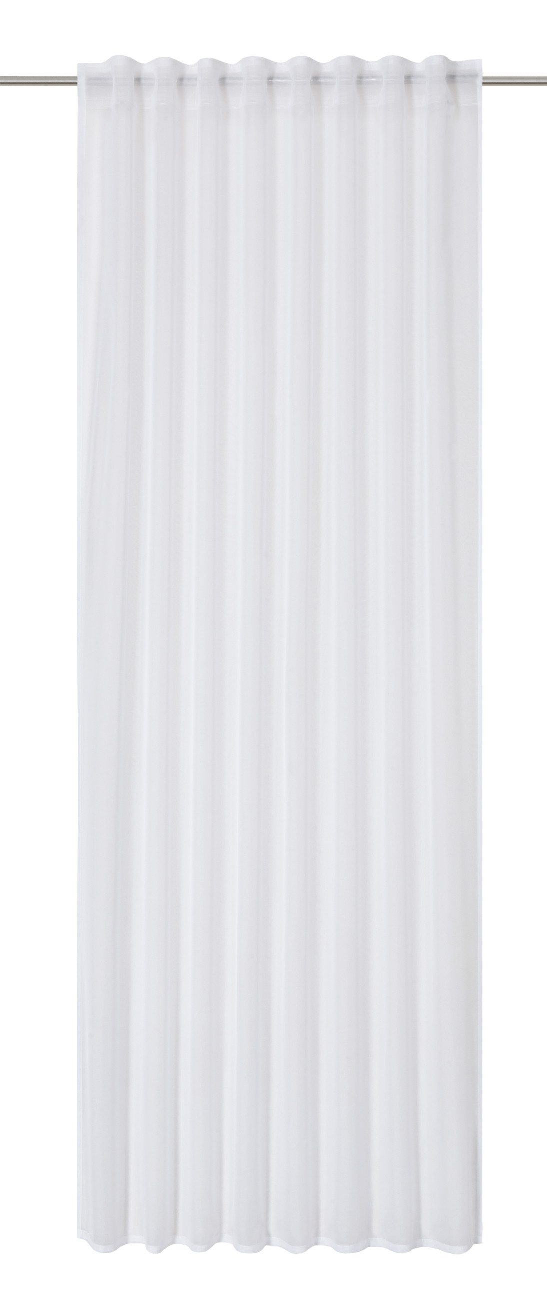 ELBERSDRUCKE Vorhang Gardine mit verdeckten Schlaufen Pure weiß 255 x 140 cm (1 St), Multifunktionsband, transparent, Polyester, einfarbig, modern