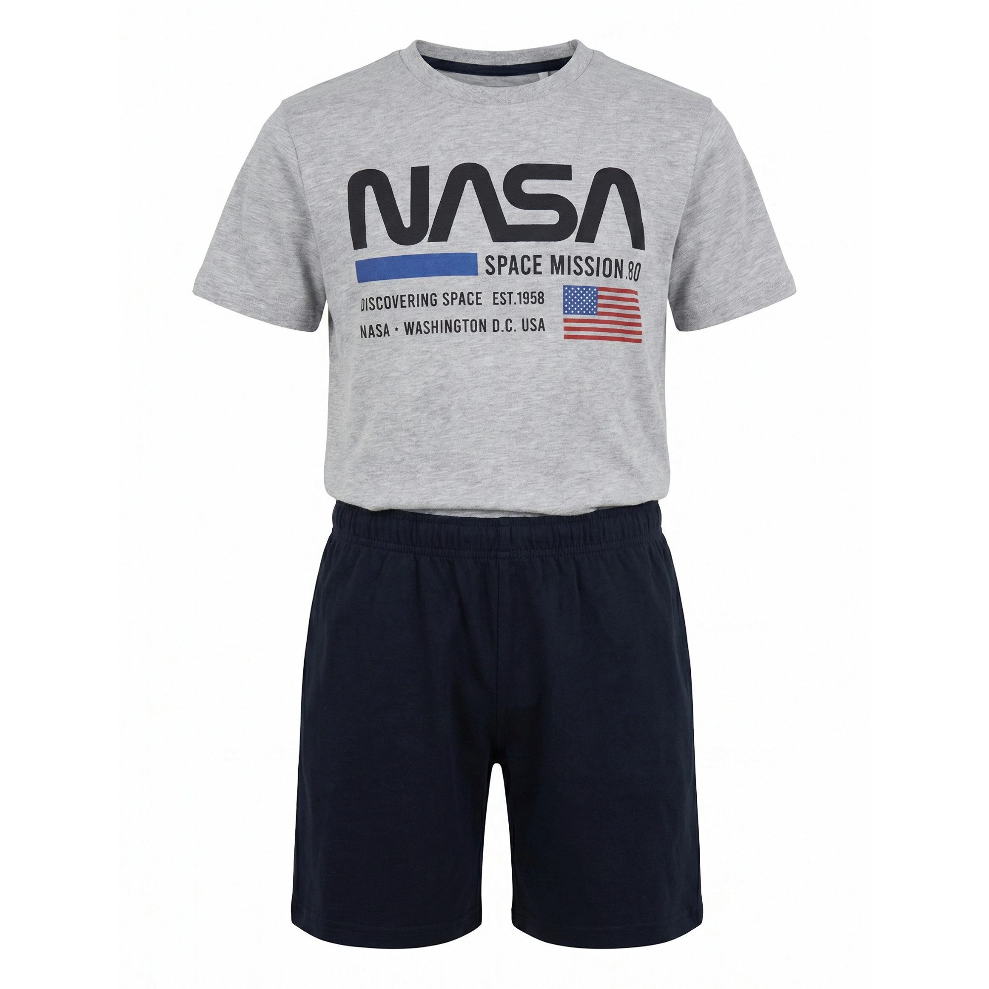 NASA Schlafanzug NASA Space Center Jungen kurzarm Pyjama Shirt Shorts Gr. 134 bis 164
