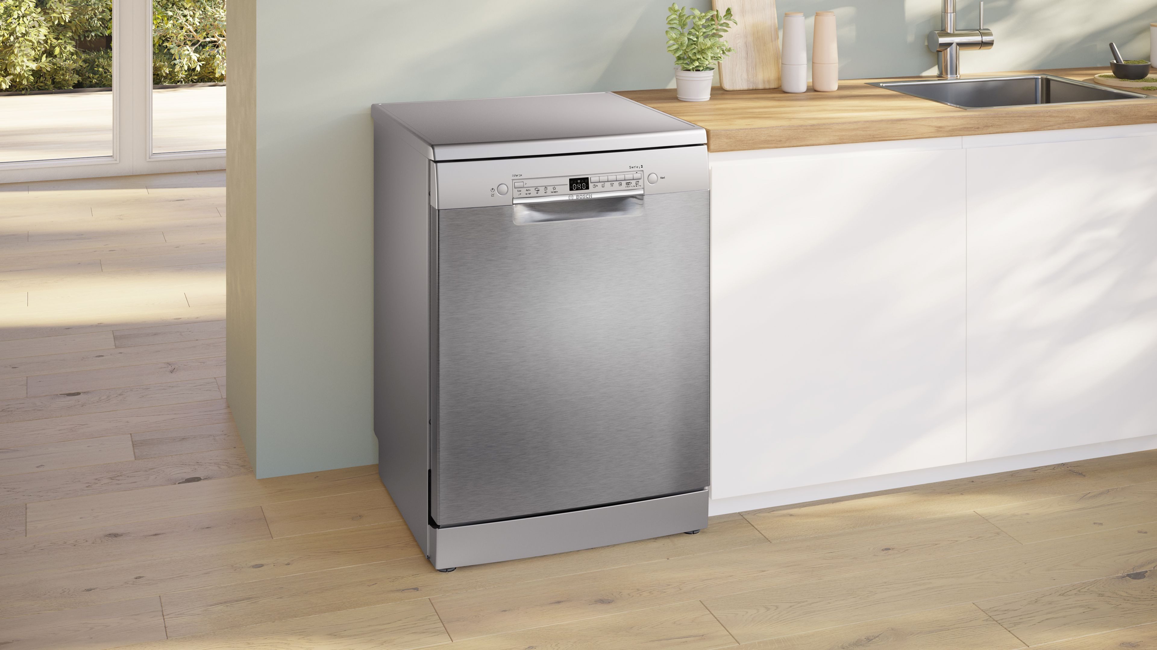 BOSCH Standgeschirrspüler Serie 2 SMS2HVI02E, 14 Maßgedecke
