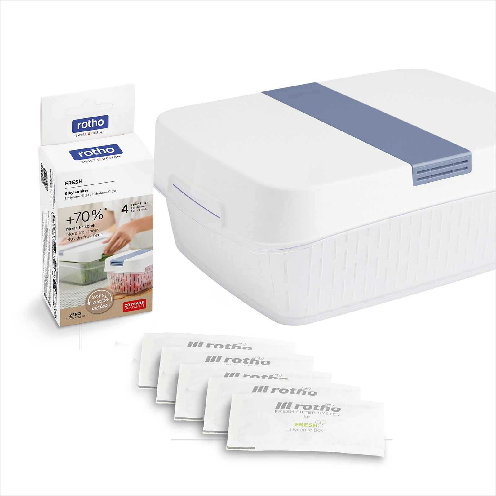 ROTHO Frischhaltedose DYNAMIC Fresh Box Vorratsdose 6,4 l mit Filtersystem, Kunststoff, (Frischhaltebehälter mit Filter), Frischhaltebox mit Filtersystem für längere Lebensmittelhaltbarkeit
