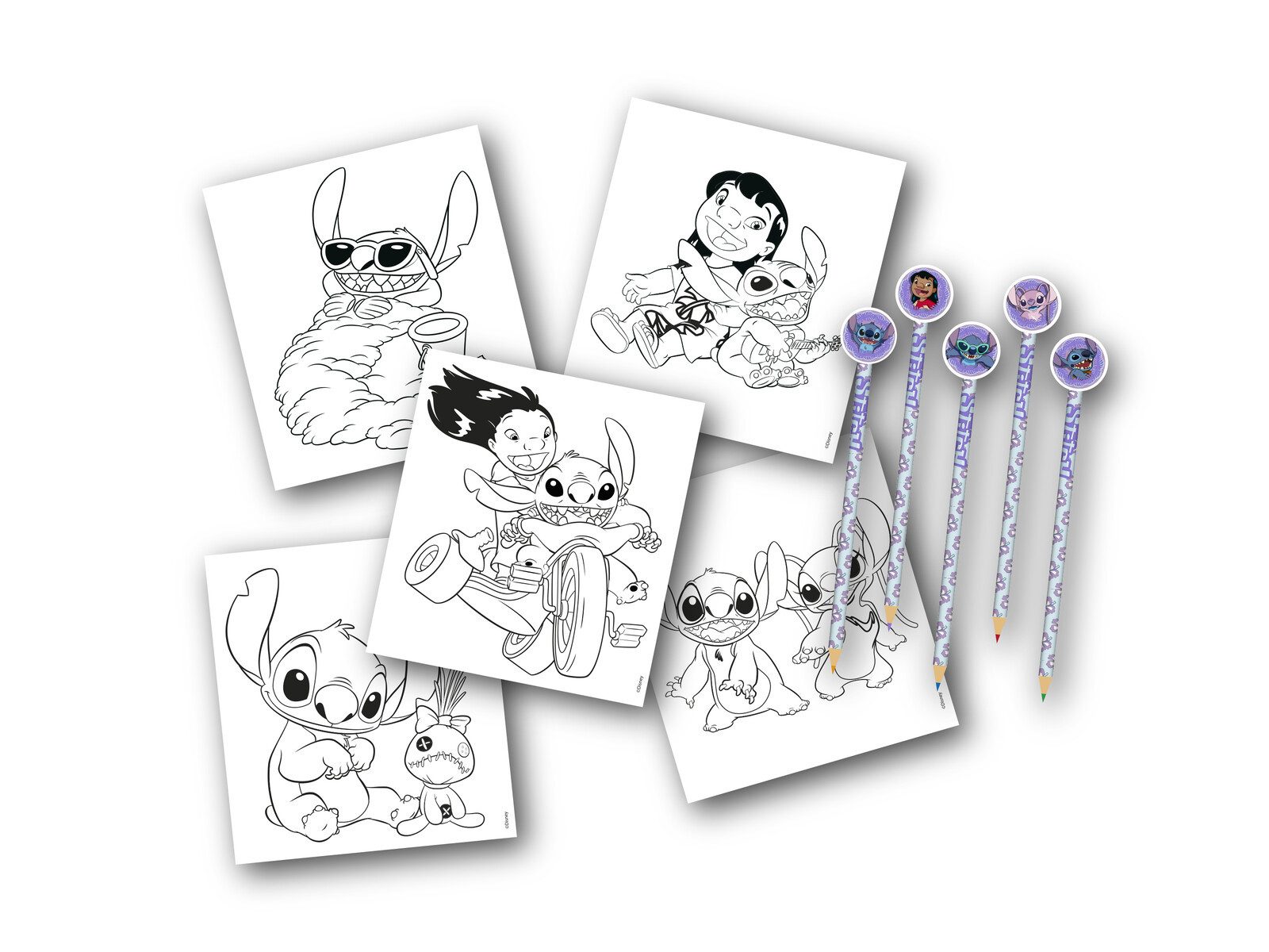 Lilo & Stitch Malbuch Disney Malbuch Set mit 32 Ausmalbildern, 5 Buntstiften