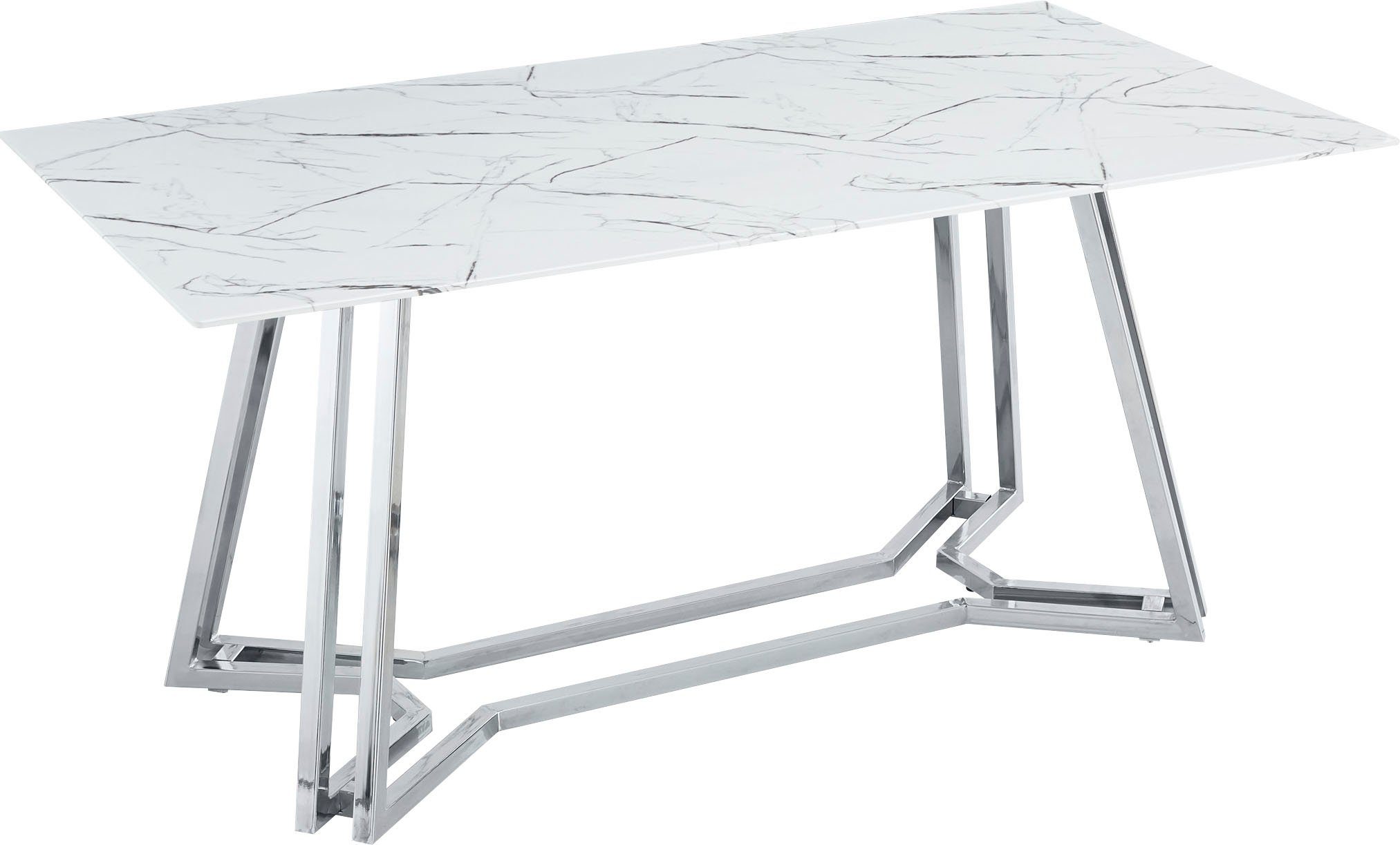 SalesFever Esstisch Design Tisch für gemütliche Abende, Eleganz trifft Design in Marmoroptik