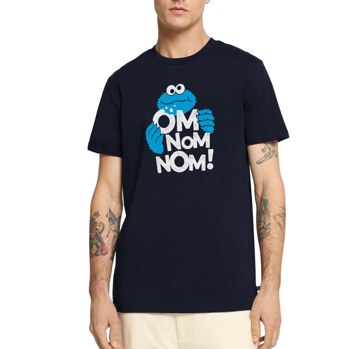 T-Shirt Sesamstraße Krümelmonster Om Nom Nom Männer Premium T-Shirt