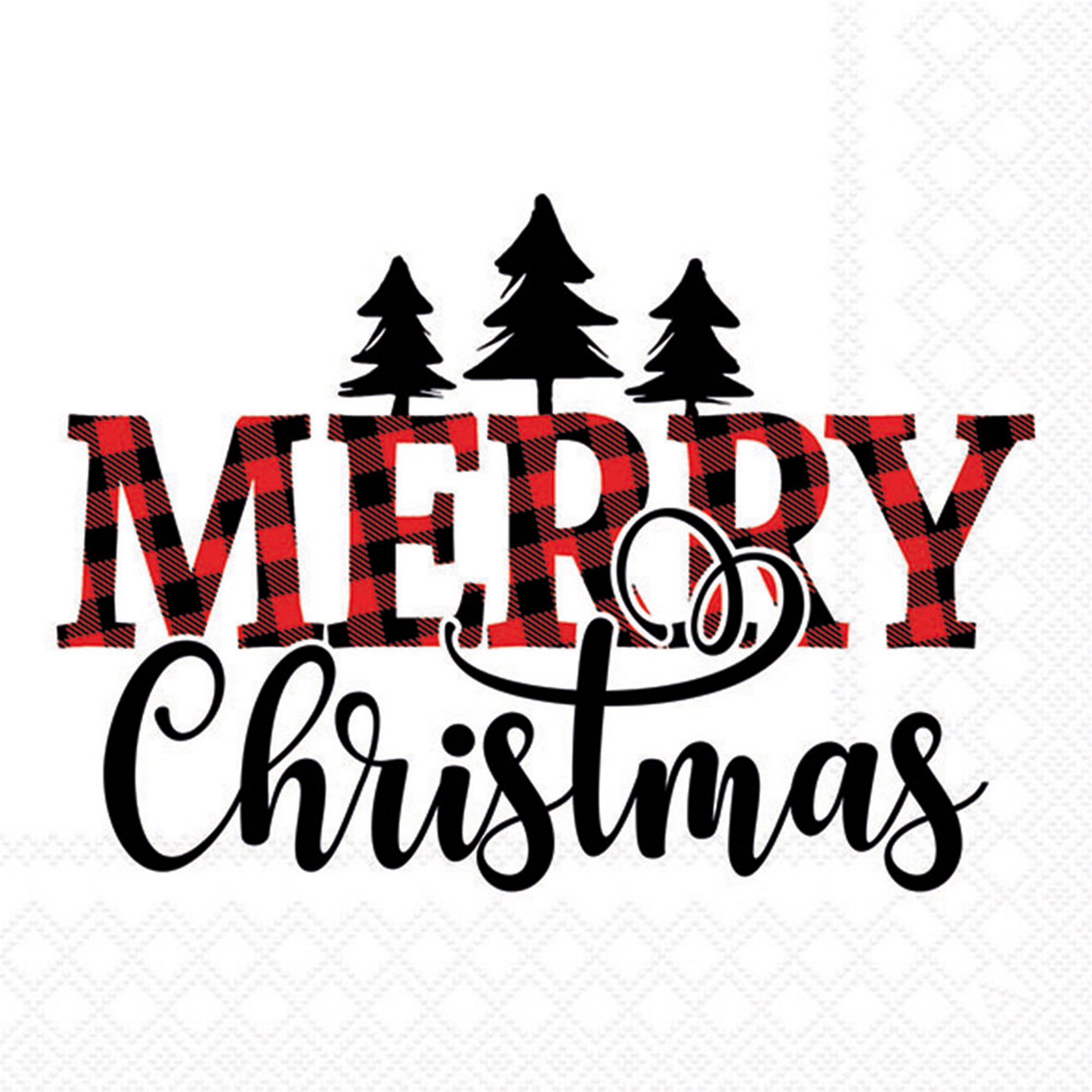Ambiente Luxury Paper Products Papierserviette, Servietten Papier 33x33cm 3-lagig mit Merry Christmas Motiv 20 Stück