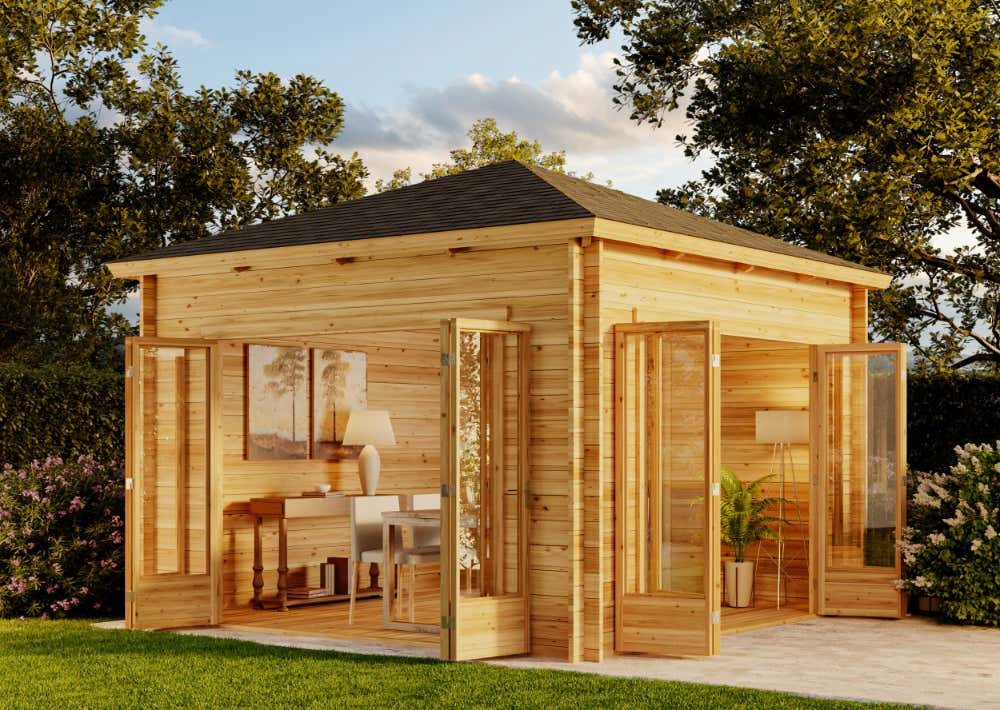 Thumbnail - Alpholz Gartenhaus Sunshine ISO mit großer Falttür, BxT: 390x390 cm