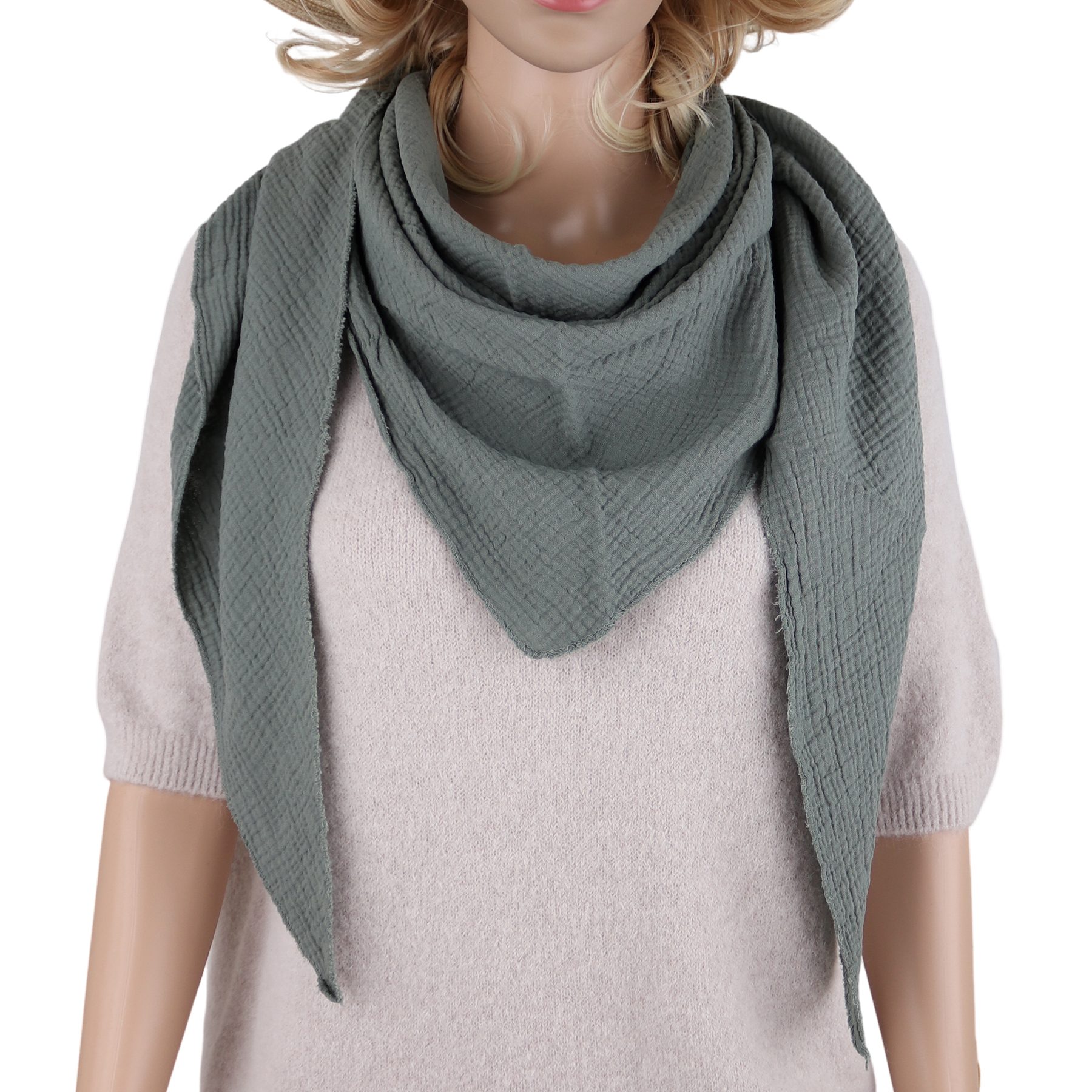 MIRROSI Dreieckstuch Aus Musellin Dreiecksschal ca.190x80 cm, Made in Italy günstig online kaufen