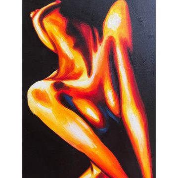 Asien LifeStyle Leinwandbild Erotik Gemälde Frauen Akt modern Acryl 70x50