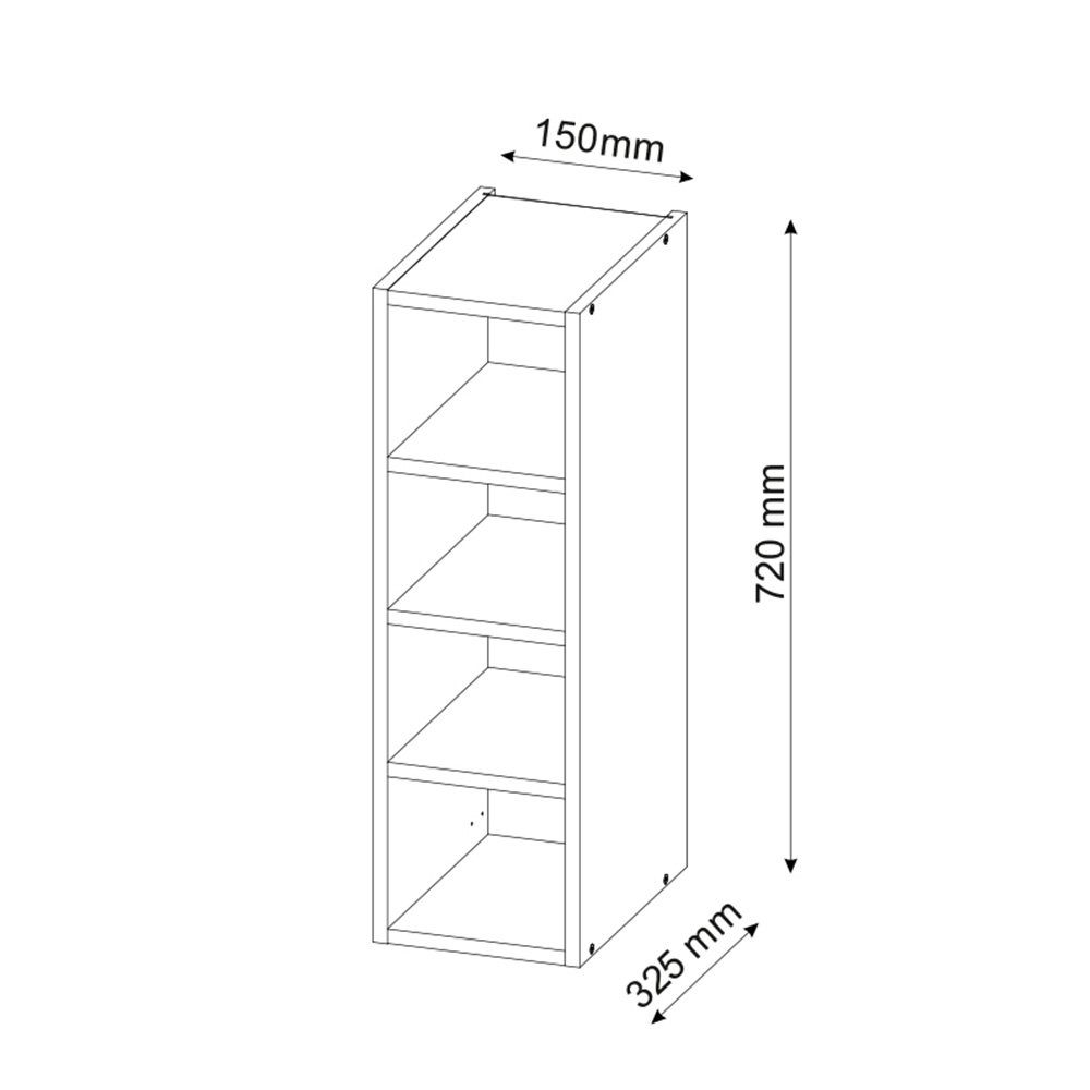 Vicco Hängeschrank Fame-Line, Weiß/Weiß, 15 cm (1-St)