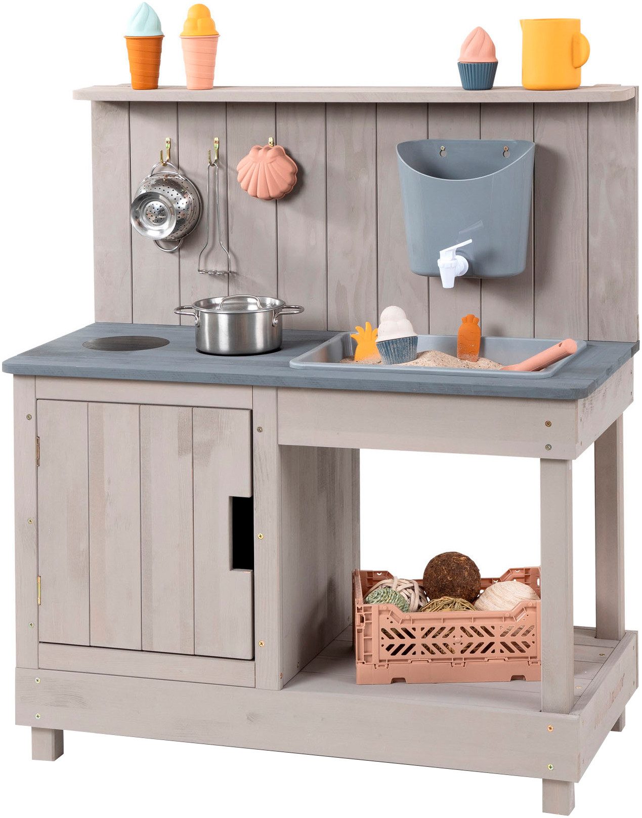 MUDDY BUDDY® Outdoor-Spielküche Mud Expert, warmgrau Holz, FSC® - schützt W günstig online kaufen