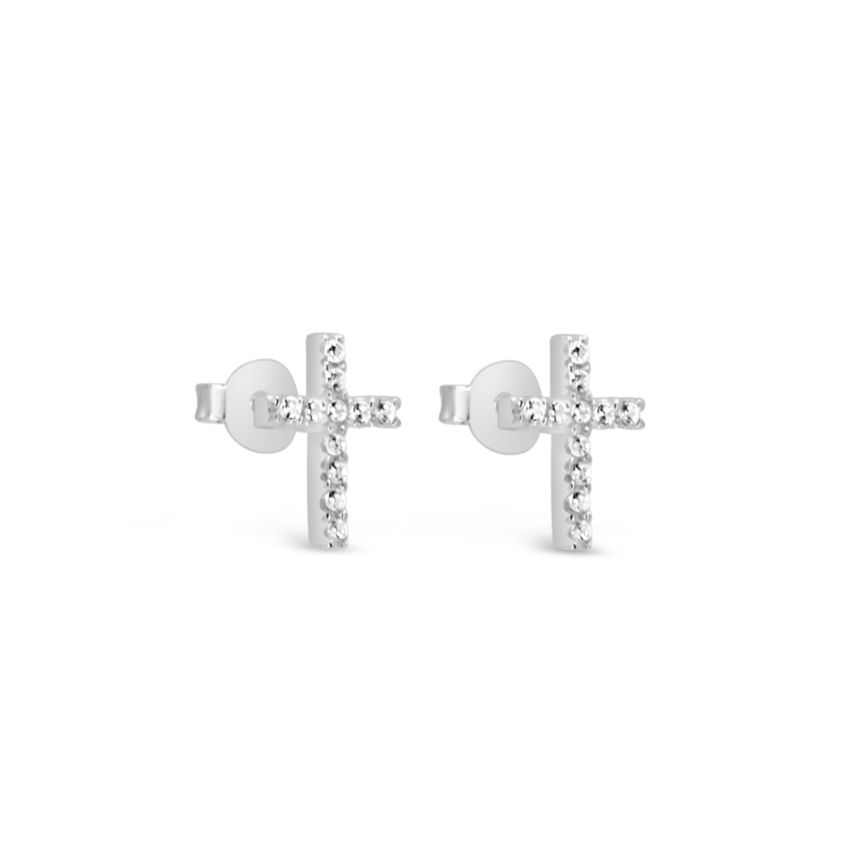 Kreuz - Ohrstecker "Holy Chic"-925 Sterling-Silber