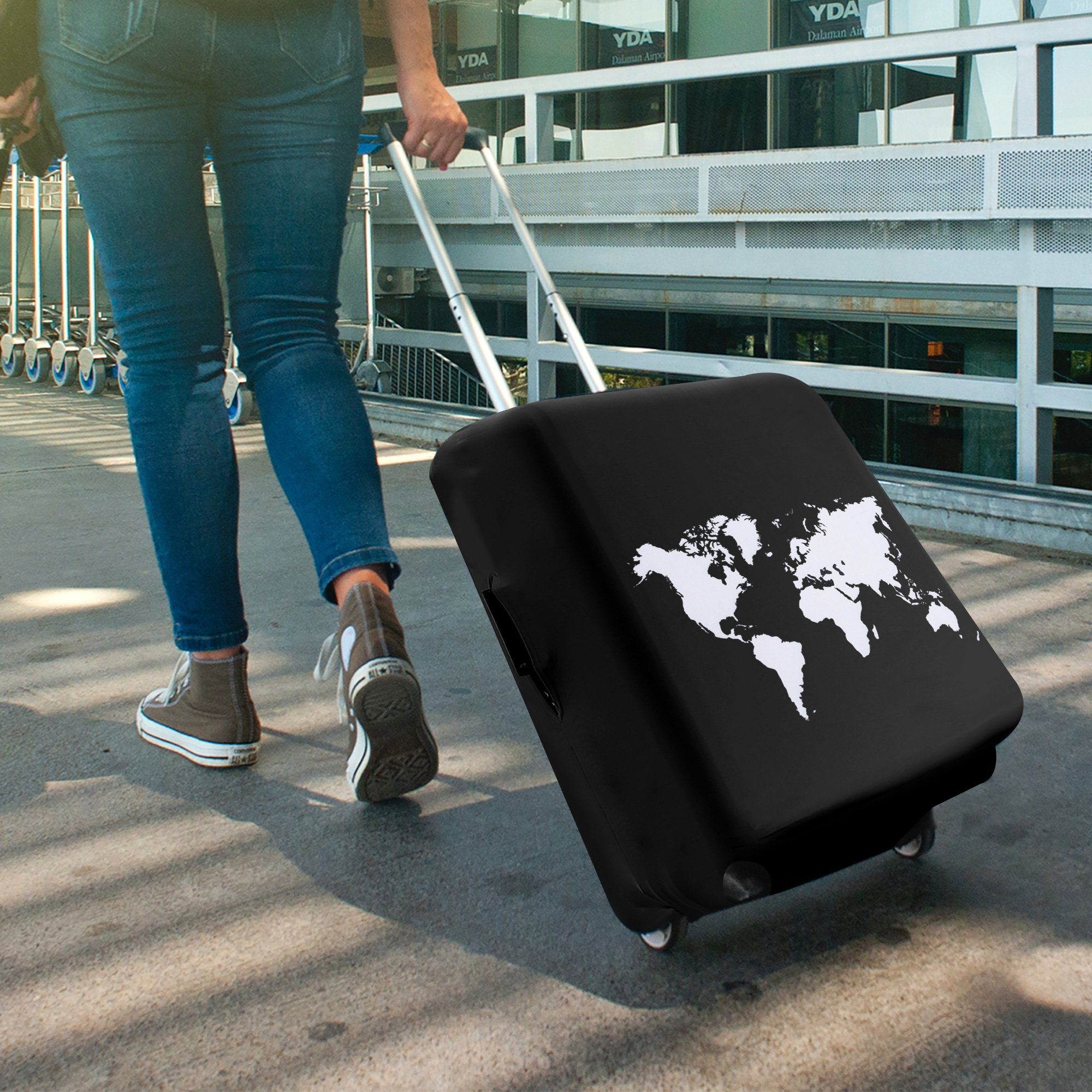 kwmobile Kofferhülle, Koffer Hülle - Elastische Kofferschutzhülle mit  Reißverschluss - Reisekoffer Überzug Case - Größe: für Koffer (XL) - Travel  Umriss Design online kaufen | OTTO