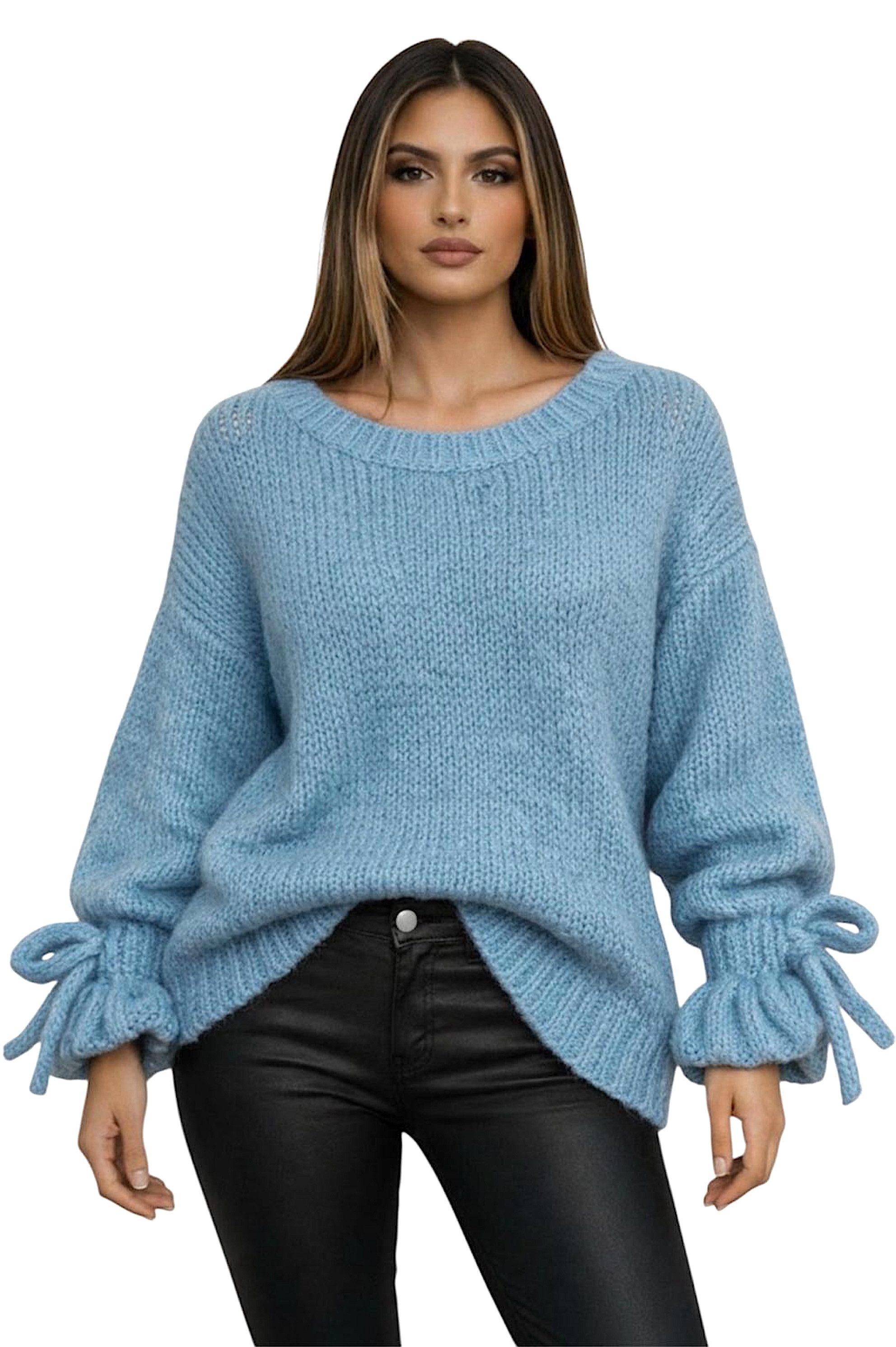 Strickpullover WORLDCLASSCA Oversize Strickpulllover Langarm mit Schnürärmeln