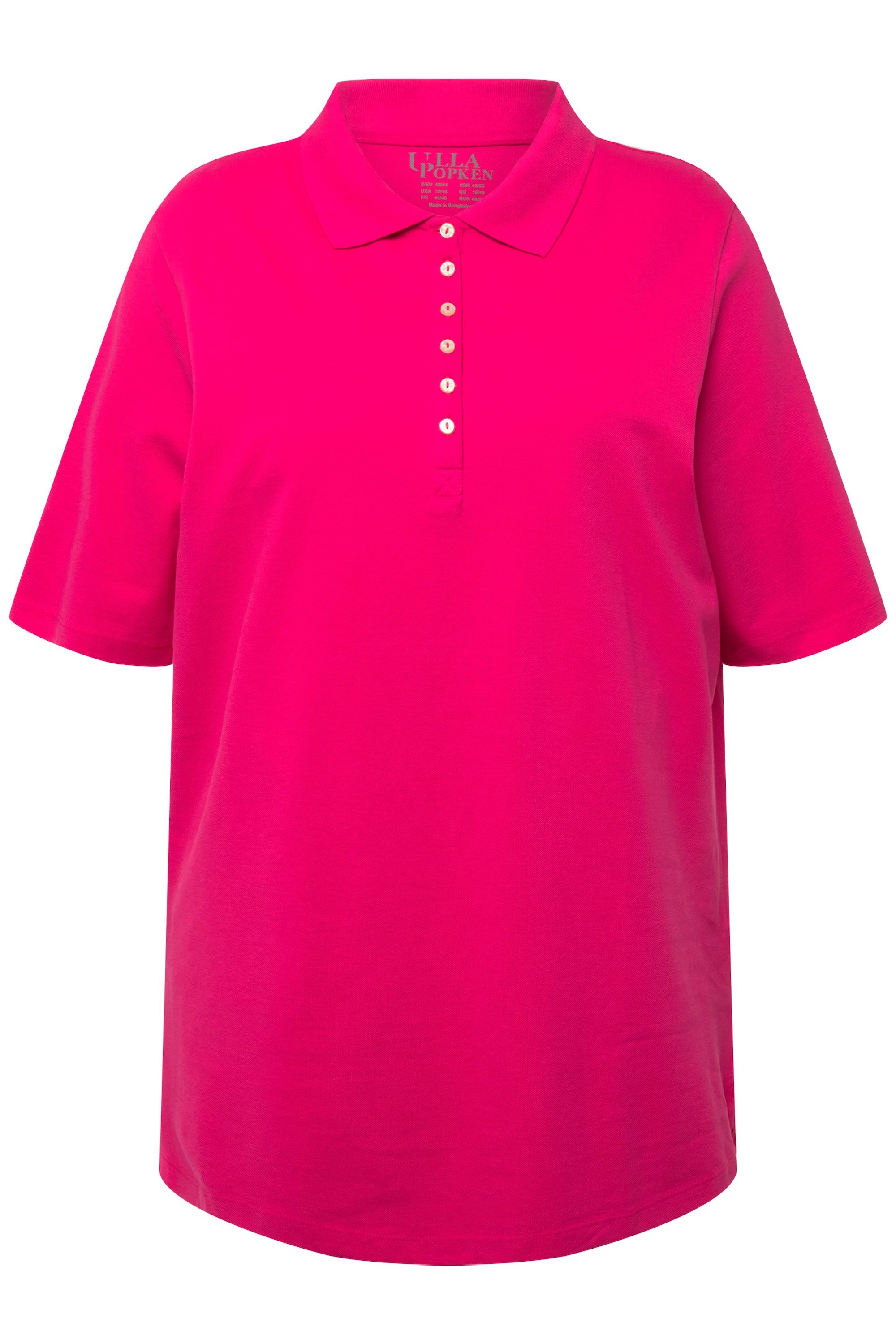 Ulla Popken T-Shirt Poloshirt Piqué Polokragen günstig online kaufen