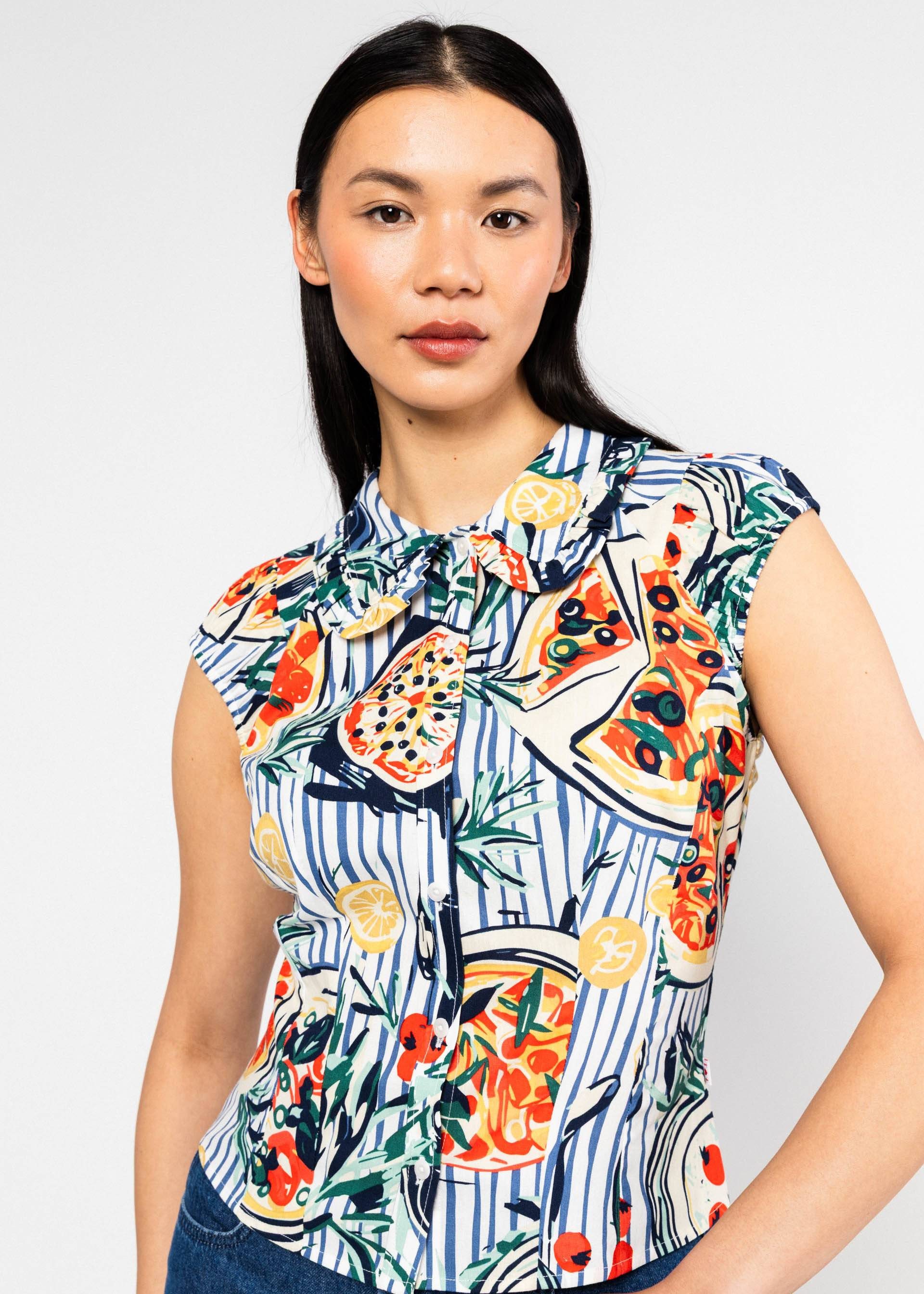 Blutsgeschwister Hemdbluse - Damen Blusentop mit Kragen - Sommerbluse gemus günstig online kaufen