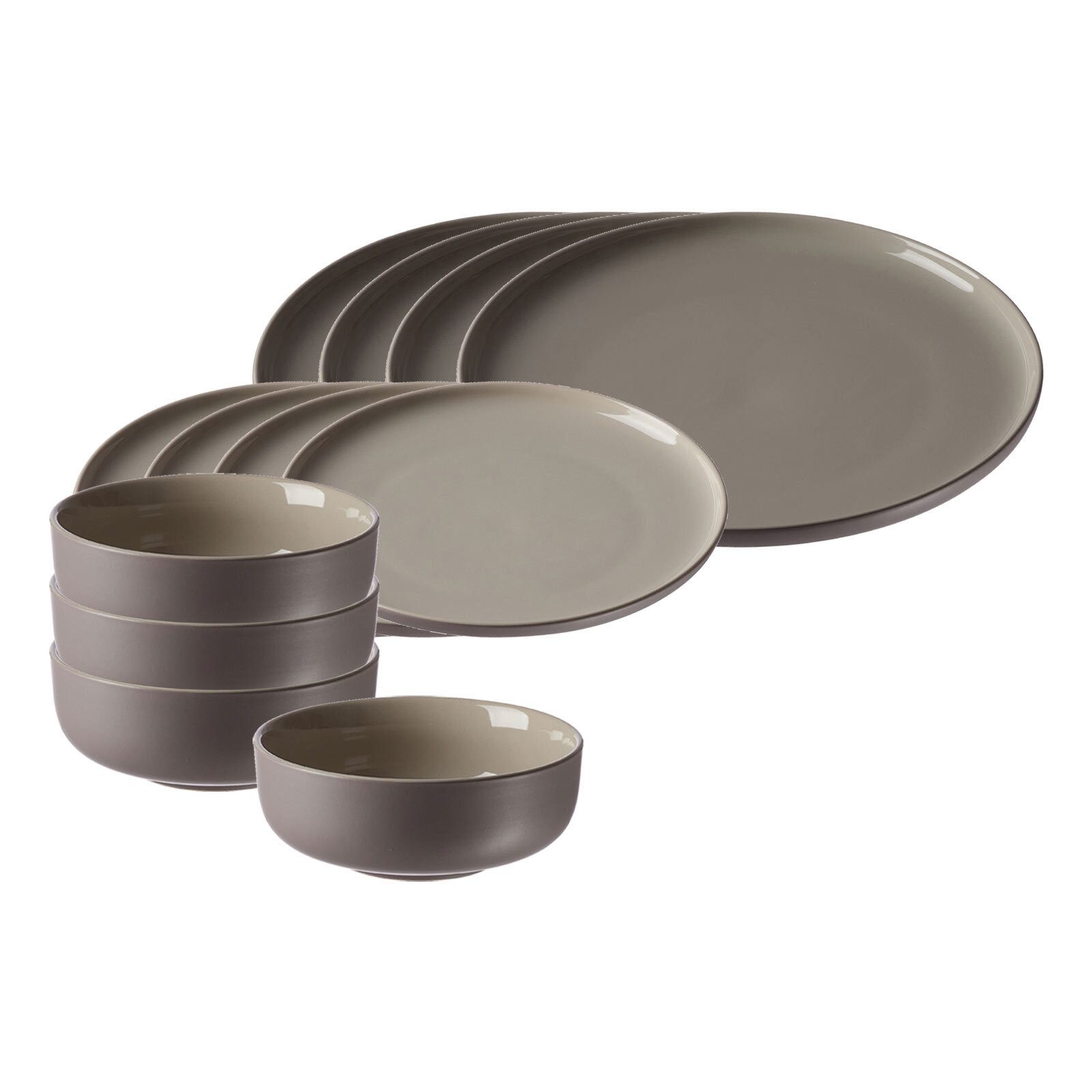 Ritzenhoff & Breker Kombiservice Jasper Basic-Set 12-tlg. (12-tlg), 4 Personen, Steinzeug