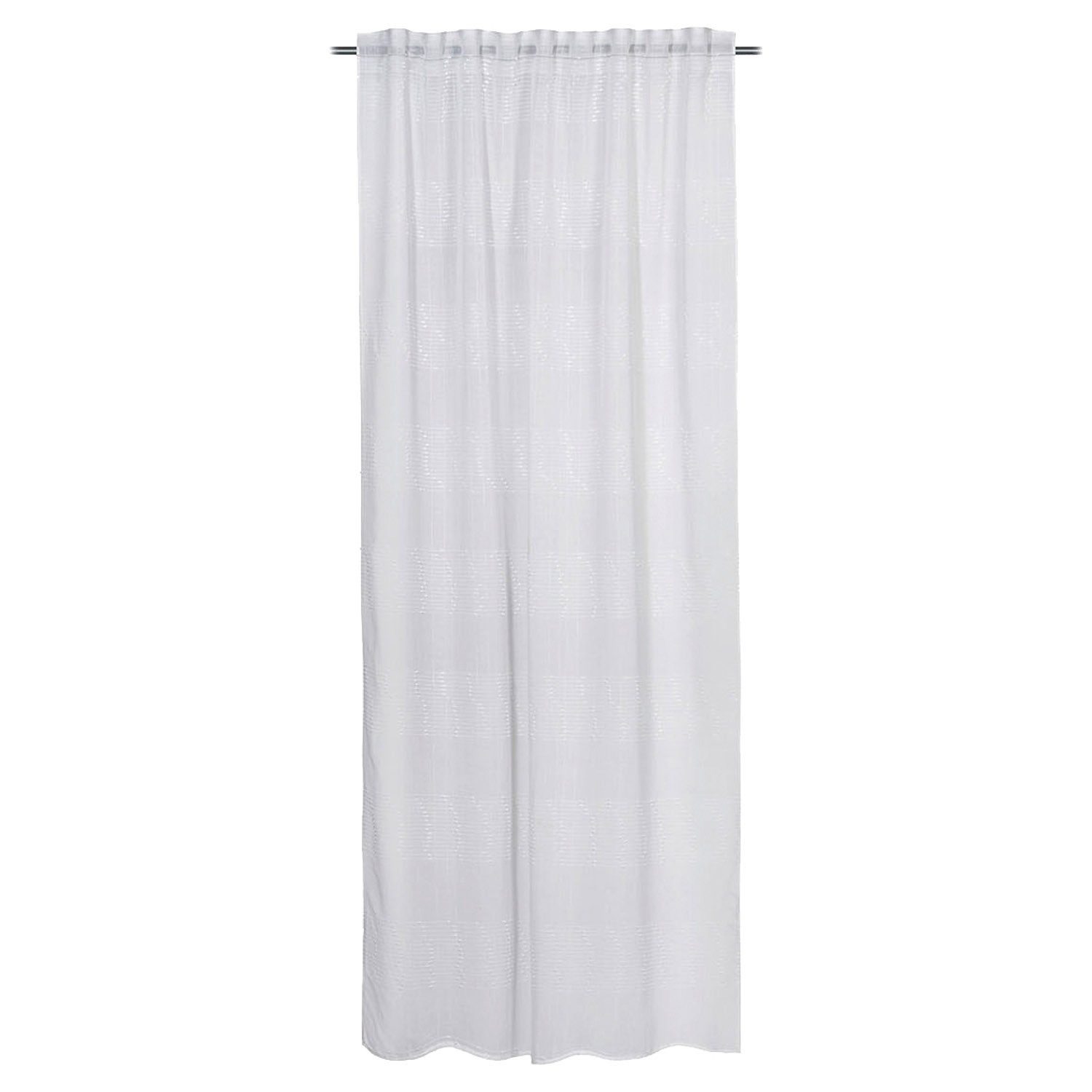 Gözze Vorhang MANERBA, Weiß, 140 x 245 cm, verdeckte Schlaufen, (1 St), verdeckte Schlaufen, halbtransparent, Polyester, Querstreifen mit Effektgarn, inkl. Bügelband