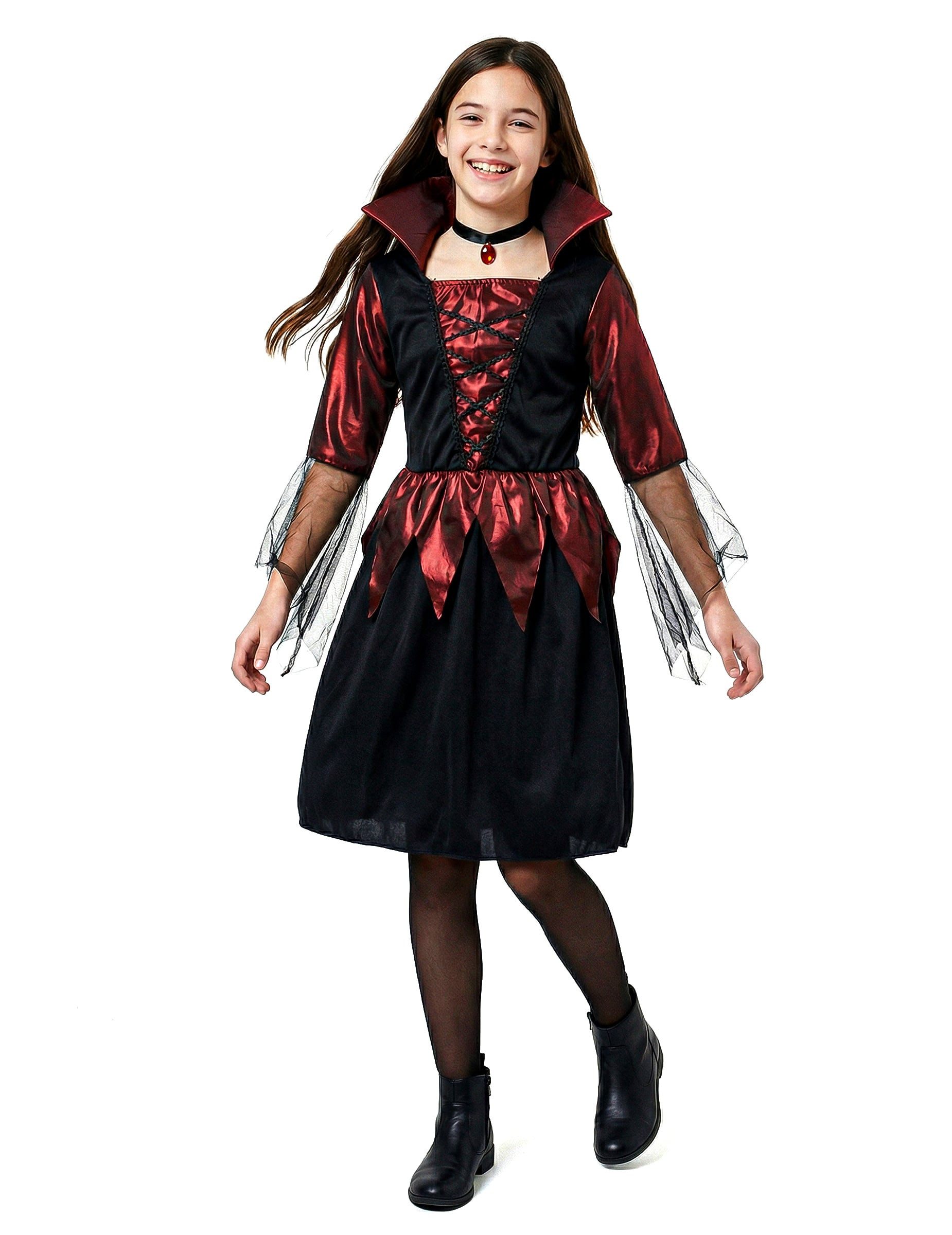 JADEO Kostüm Vampirlady Halloween Kinderkostüm schwarz-rot