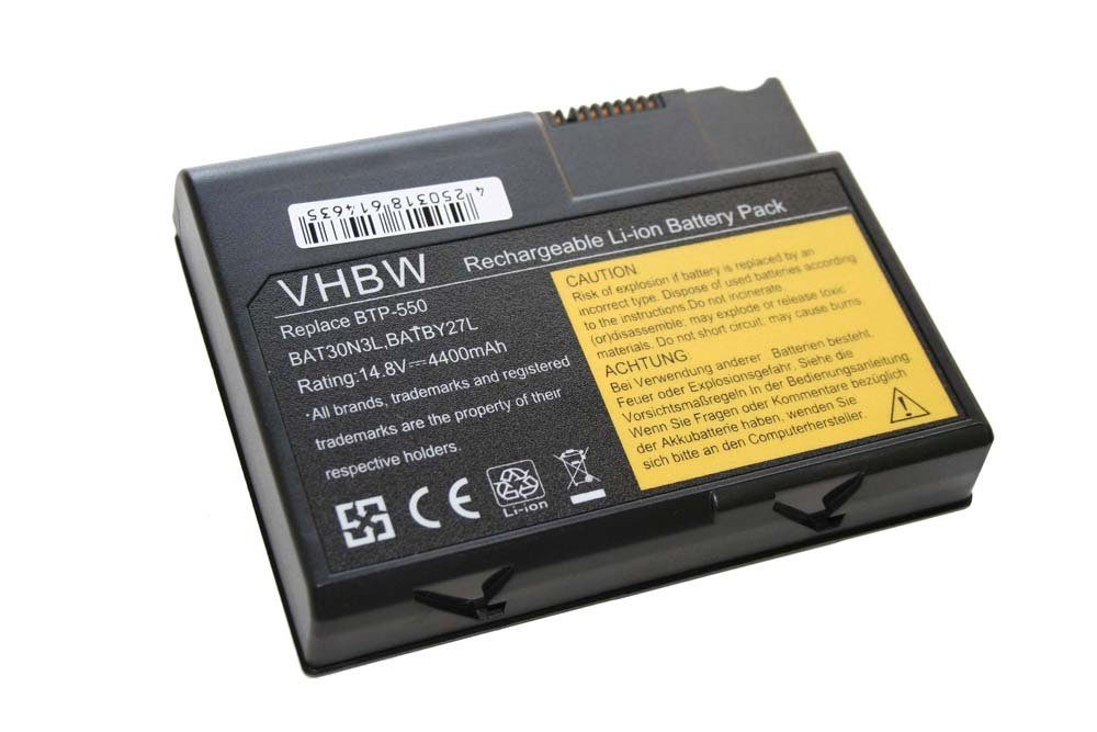 vhbw kompatibel mit Acer Aspire 1202, 1200, 1203 Laptop-Akku Li-Ion 4400 mAh (14,8 V)