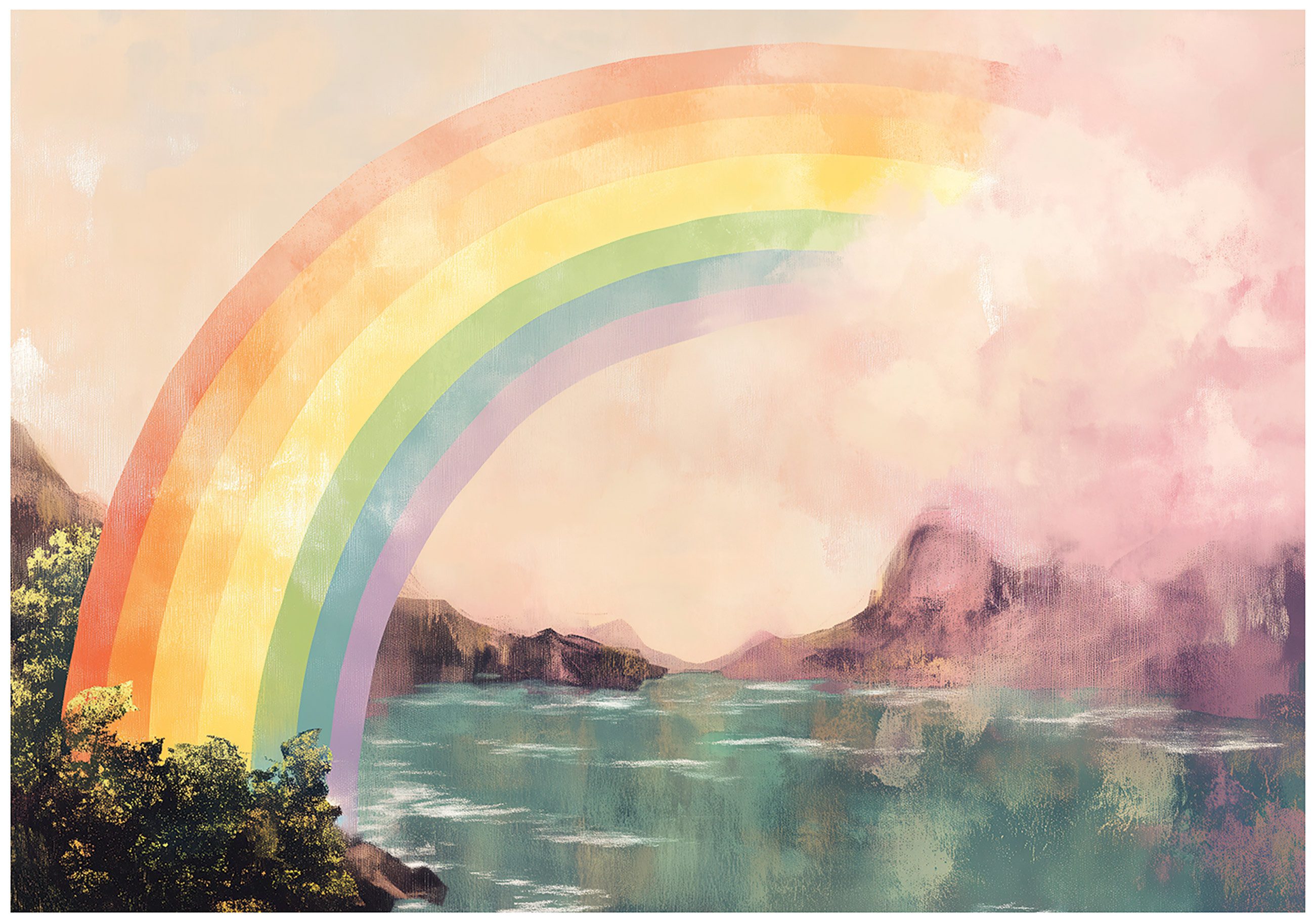 Wallarena Fototapete Kinderzimmer Regenbogen Fluss Bunt günstig online kaufen