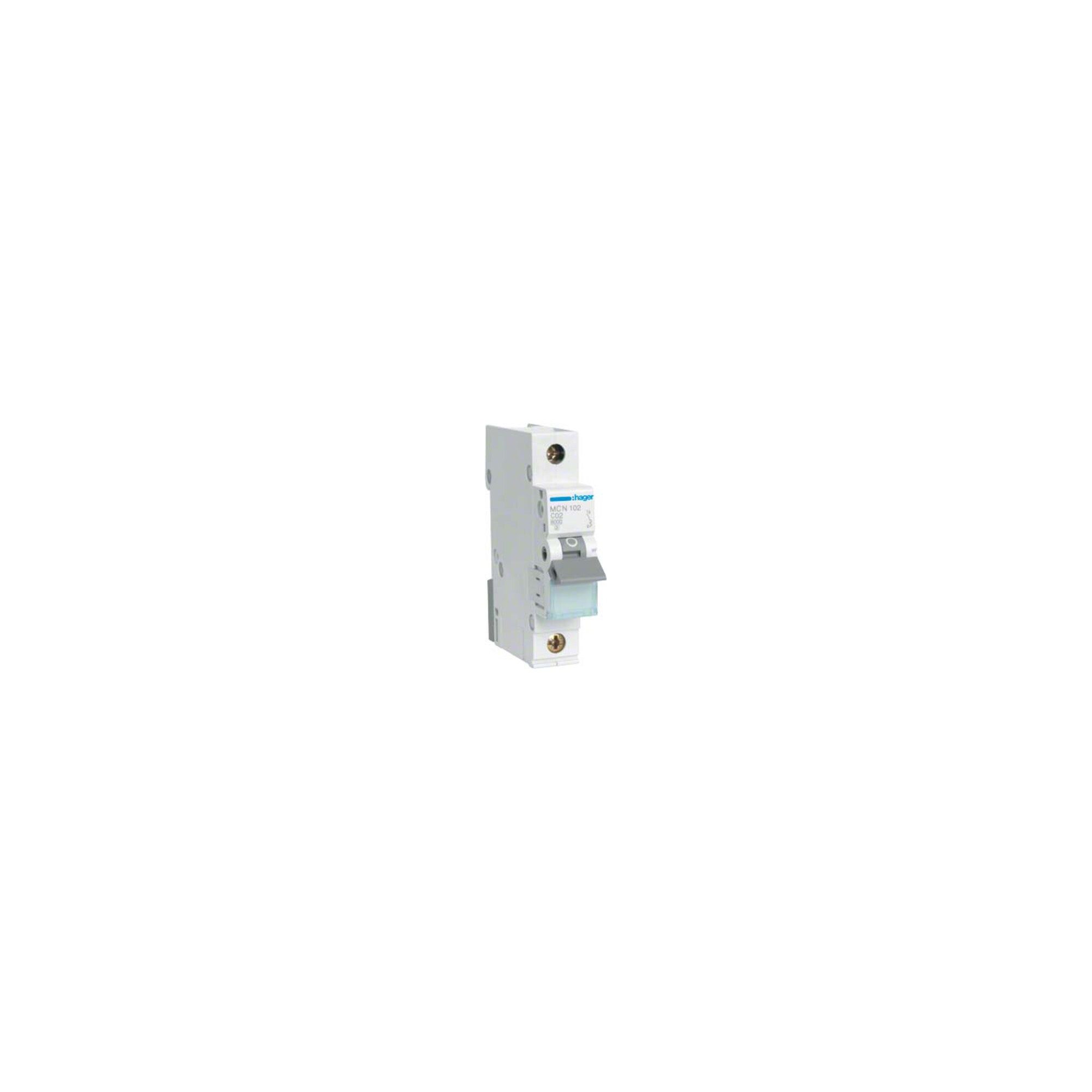 Hager Schalter Hager Leitungsschutzschalter 1pol. C-2A, 6kA MCN102