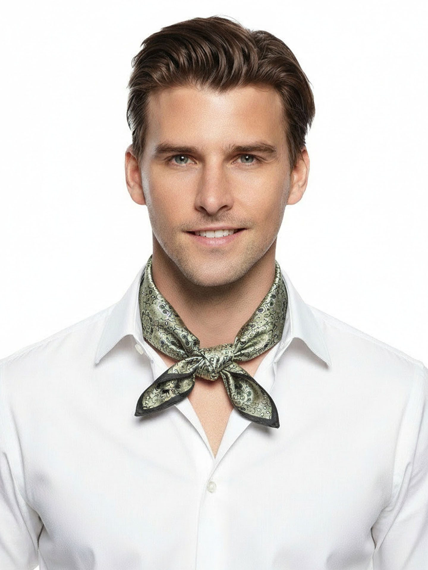 Moschen-Bayern Halstuch Halstuch Damen Herren Nickituch Seidentuch Seidenhalstuch Grün Oliv