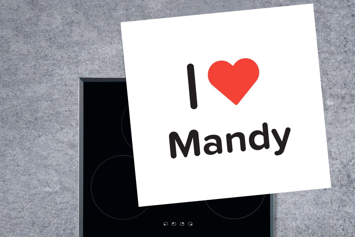 Vinyl, Mandy Arbeitsplatte 78x78 - - Herdblende-/Abdeckplatte Ich für Mädchen, Ceranfeldabdeckung, tlg), liebe küche MuchoWow cm, (1