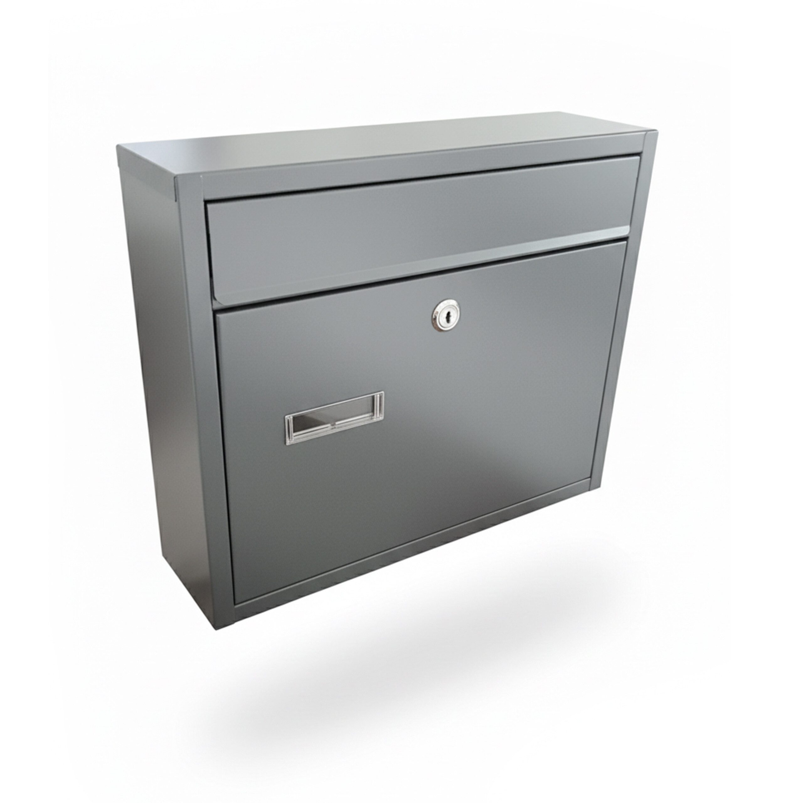 relaxdays Wandbriefkasten Briefkasten Querformat, grau günstig online kaufen