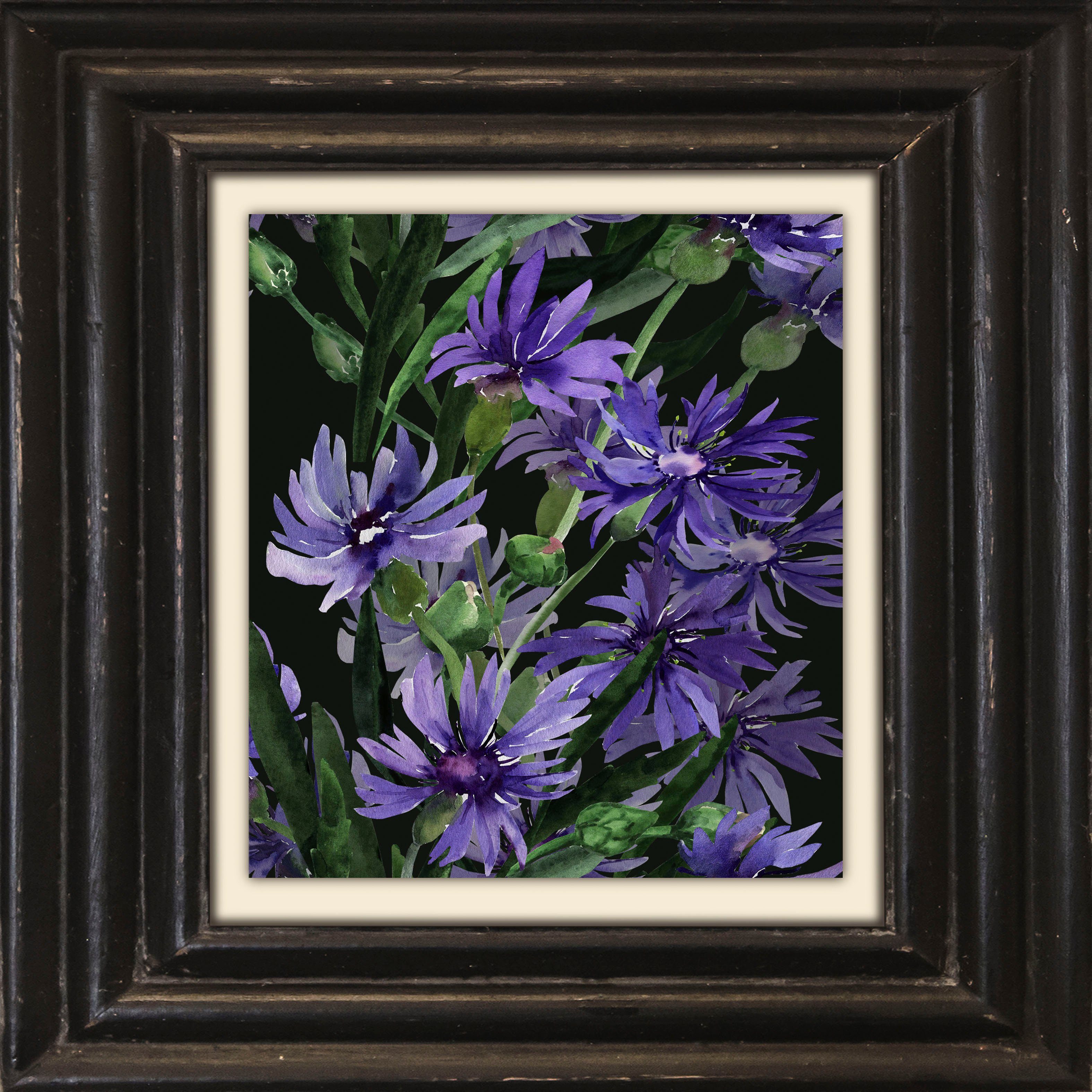 queence Leinwandbild Blumen, Blumen, Blumenbilder, Garten, Gartenbilder, Kunst, Stillleben, Premium-Leinwandstoff, Handarbeit aus Deutschland, 40x40cm