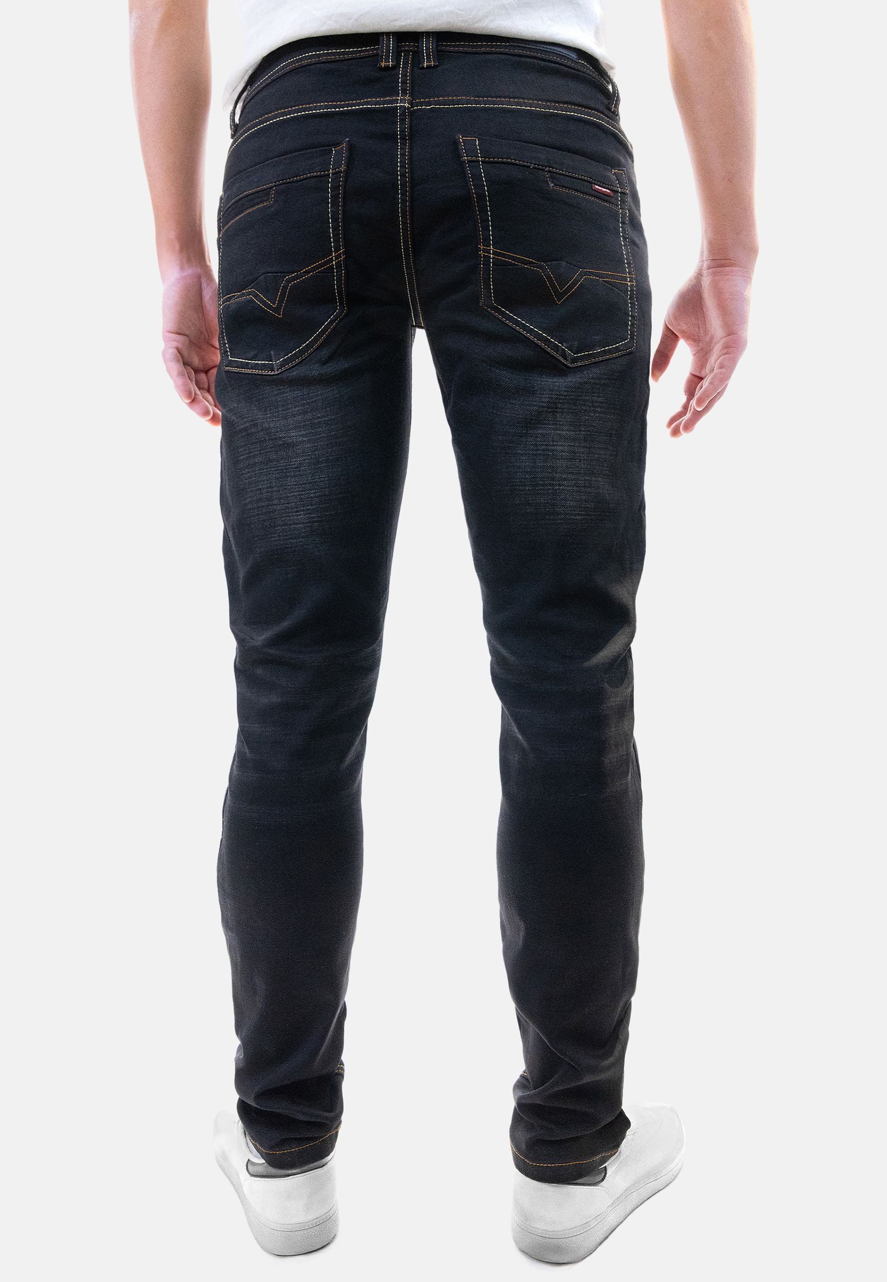 Jaylvis Regular-fit-Jeans Regular Denim Jeans mit Stretch und Kontrastnähte günstig online kaufen