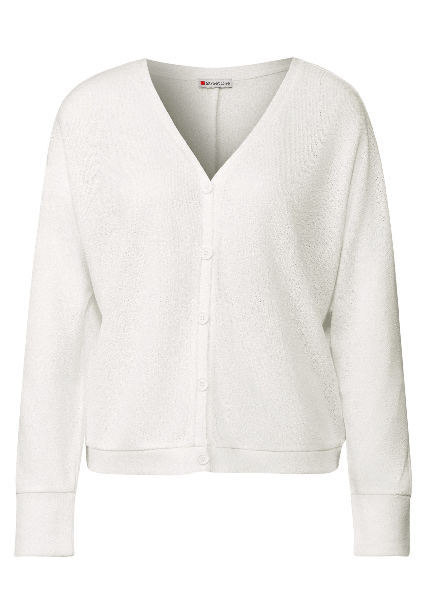 STREET ONE Shirtjacke - Strick Look Jacke Damen – leichte V Ausschnitt Jack günstig online kaufen