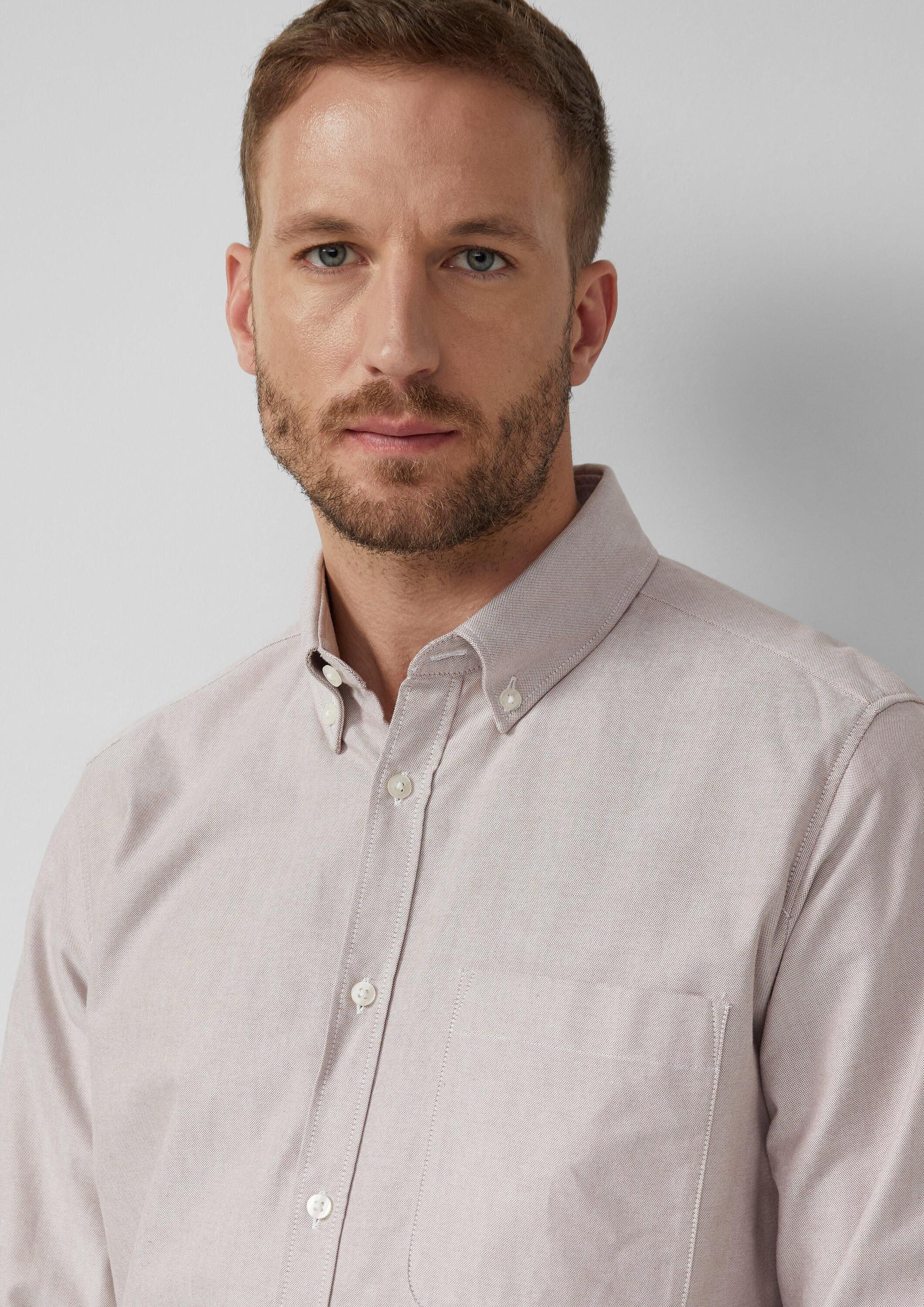s.Oliver Langarmhemd Hemd Regular Fit: Oxfordhemd mit Button-Down-Kragen