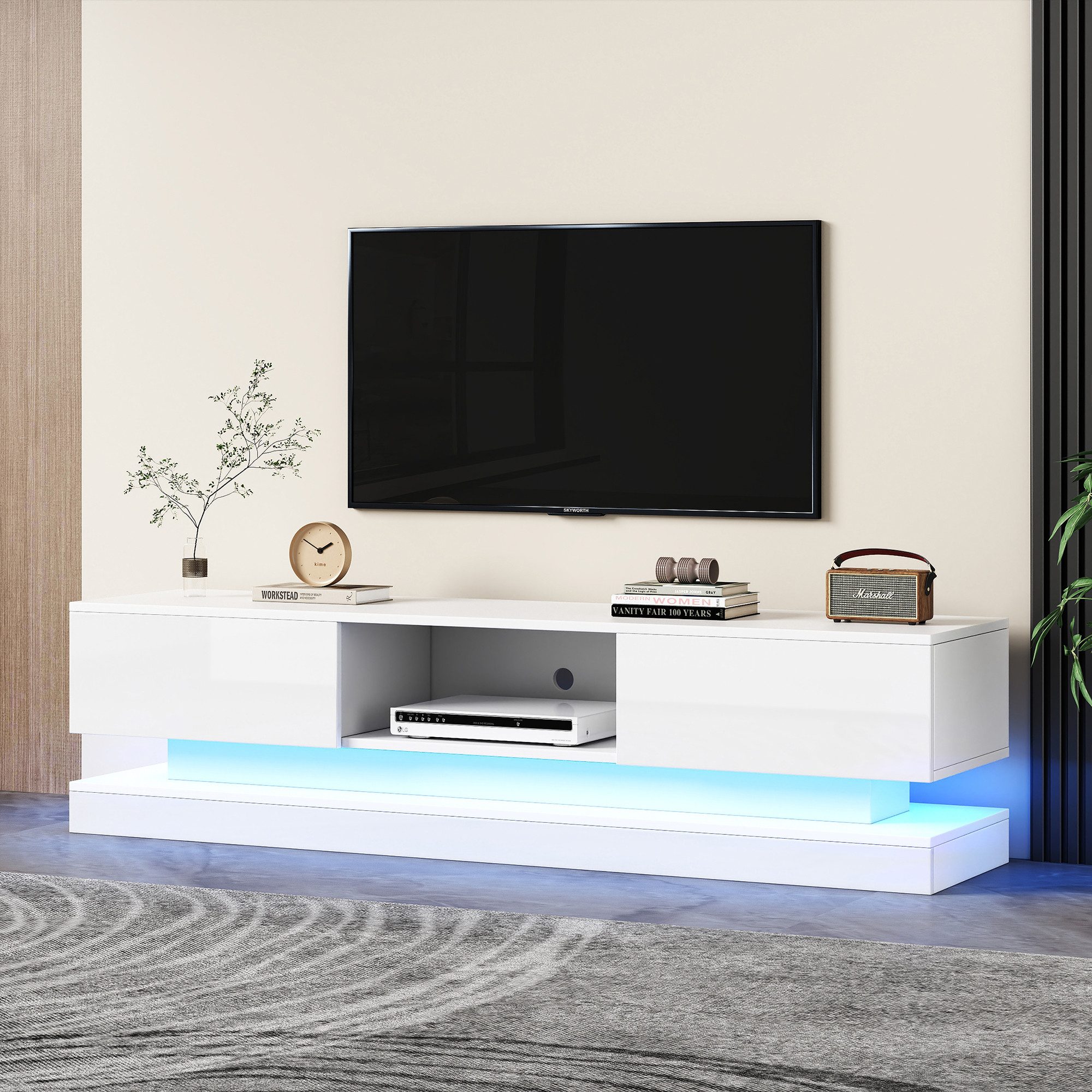 HAUSS SPOLE TV-Schrank Hochglanz-TV-Ständer mit LED-Beleuchtung, günstig online kaufen