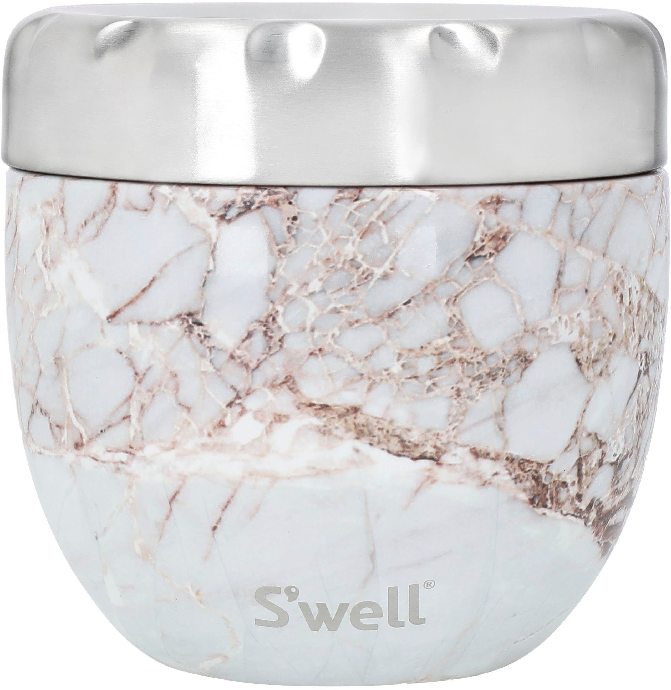 S\'well Thermobehälter Calacatta S\'well Eats 2-in-1 Essensschale, Edelstahl,  (1-tlg), VAKUUM-ISOLIERTE KONSTRUKTION, 363 ml