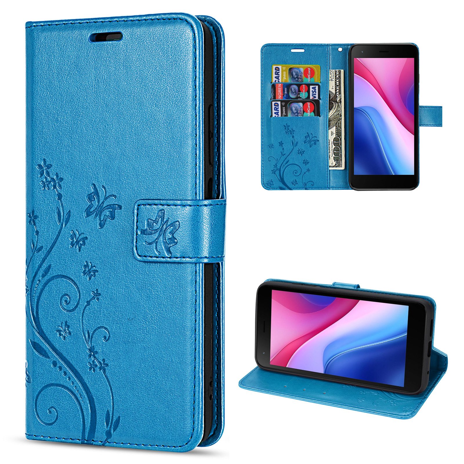 betterfon Smartphone-Hülle Handytasche für ZTE Blade A35 Lite Handyhülle Klapphülle, Bookstyle-Hülle: Magnetverschluss 3 Kartenfächer & Standfunktion