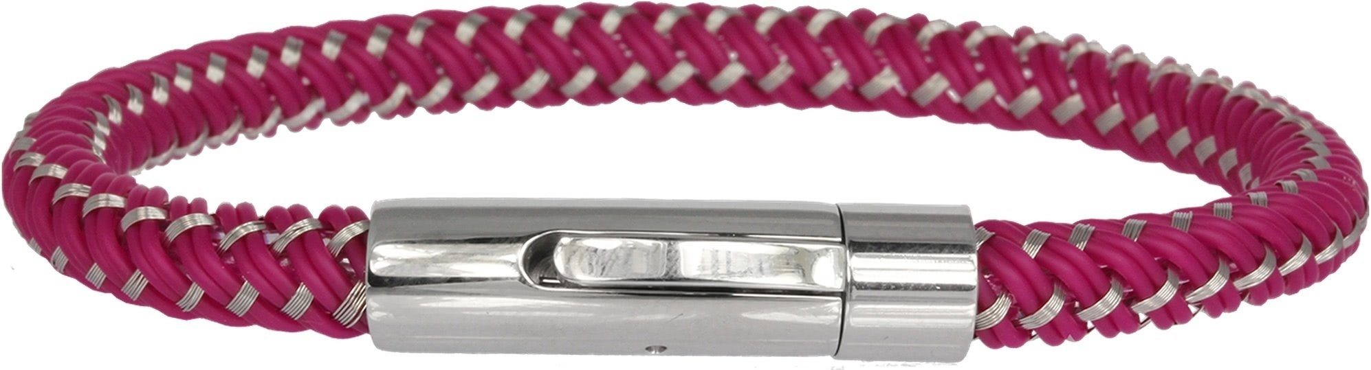 SilberDream Edelstahlarmband SilberDream Steel), silber aus 20cm, Edelstahl (Geflecht) Armband Damen (Stainless Armband (Armband), pink ca. Fa