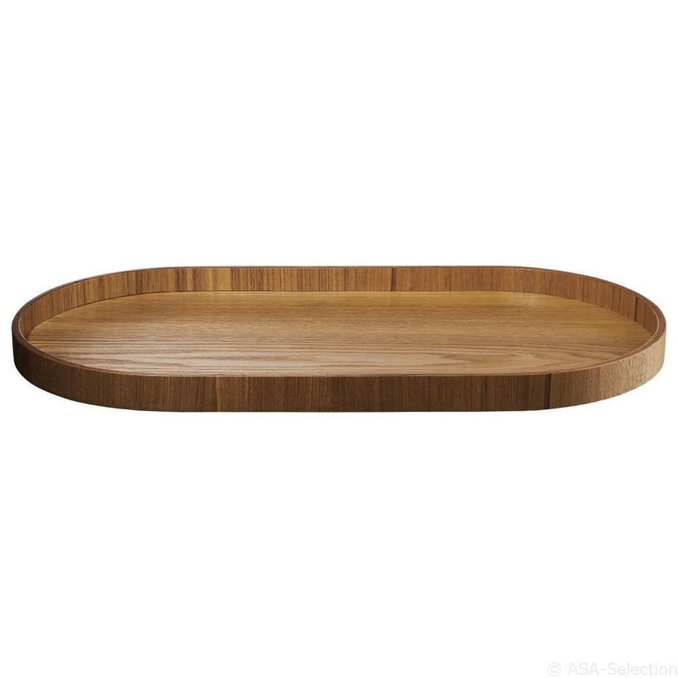 ASA SELECTION Tablett Wood Oval 44 cm, Weidenholz, durch individuelle  Maserung ist jedes Tablett ein Unikat