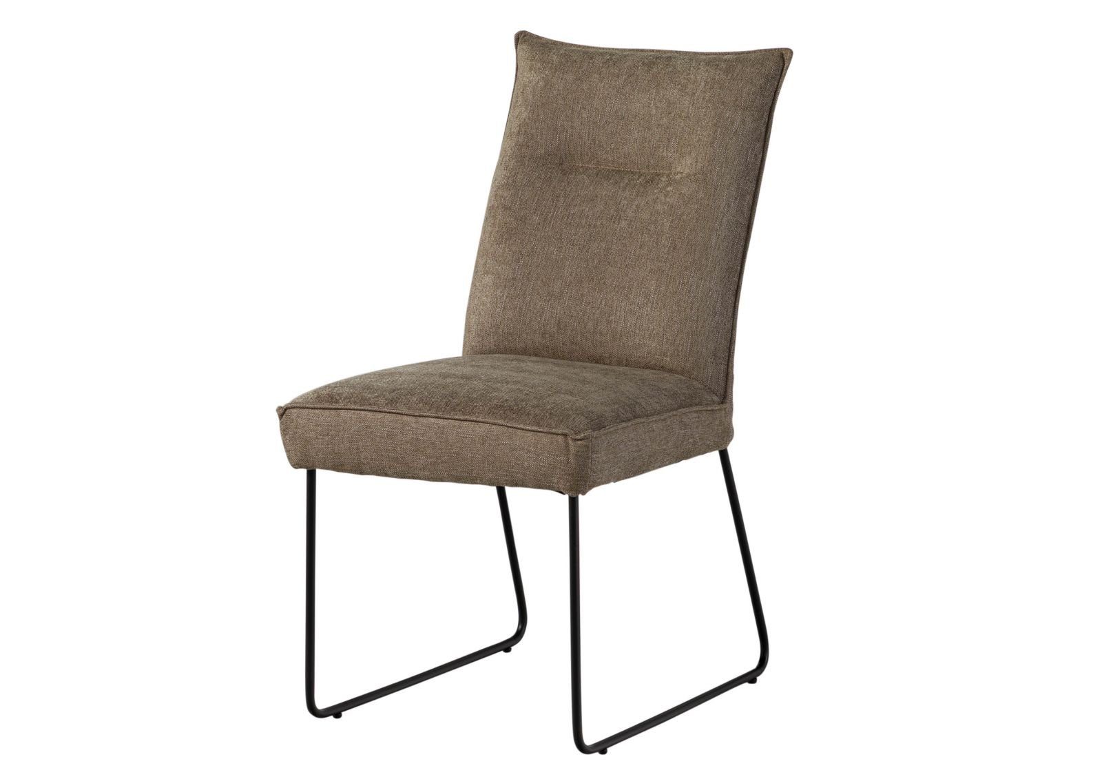 Massivmoebel24 Polsterstuhl SEATTLE (taupe 100% Polyester Metall), 51 x 92 x 61 cm SEATTLE #111