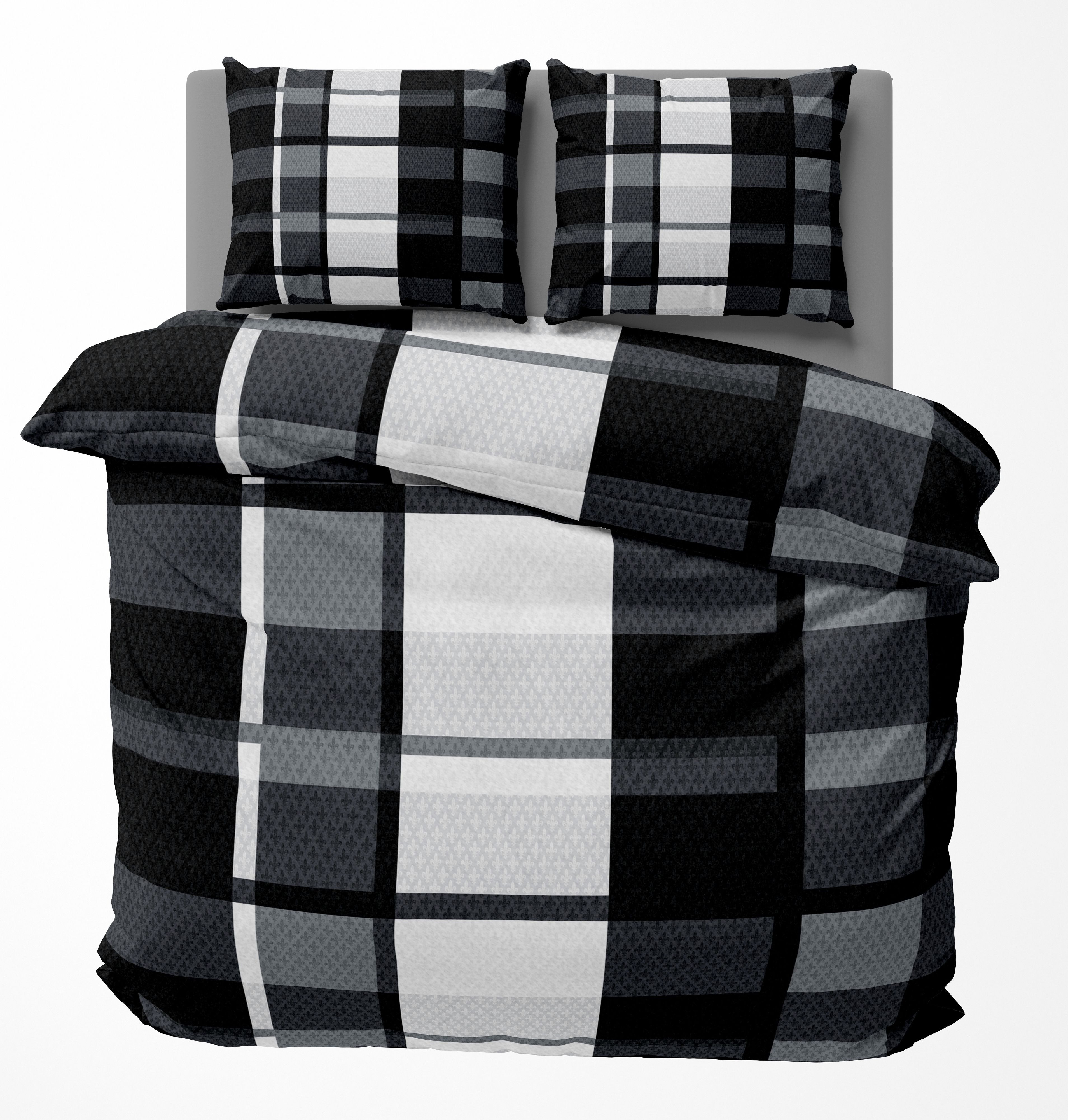 One Home Bettwäsche Modern, Fleece, 3 teilig, Kariert, kuschelig flauschig günstig online kaufen