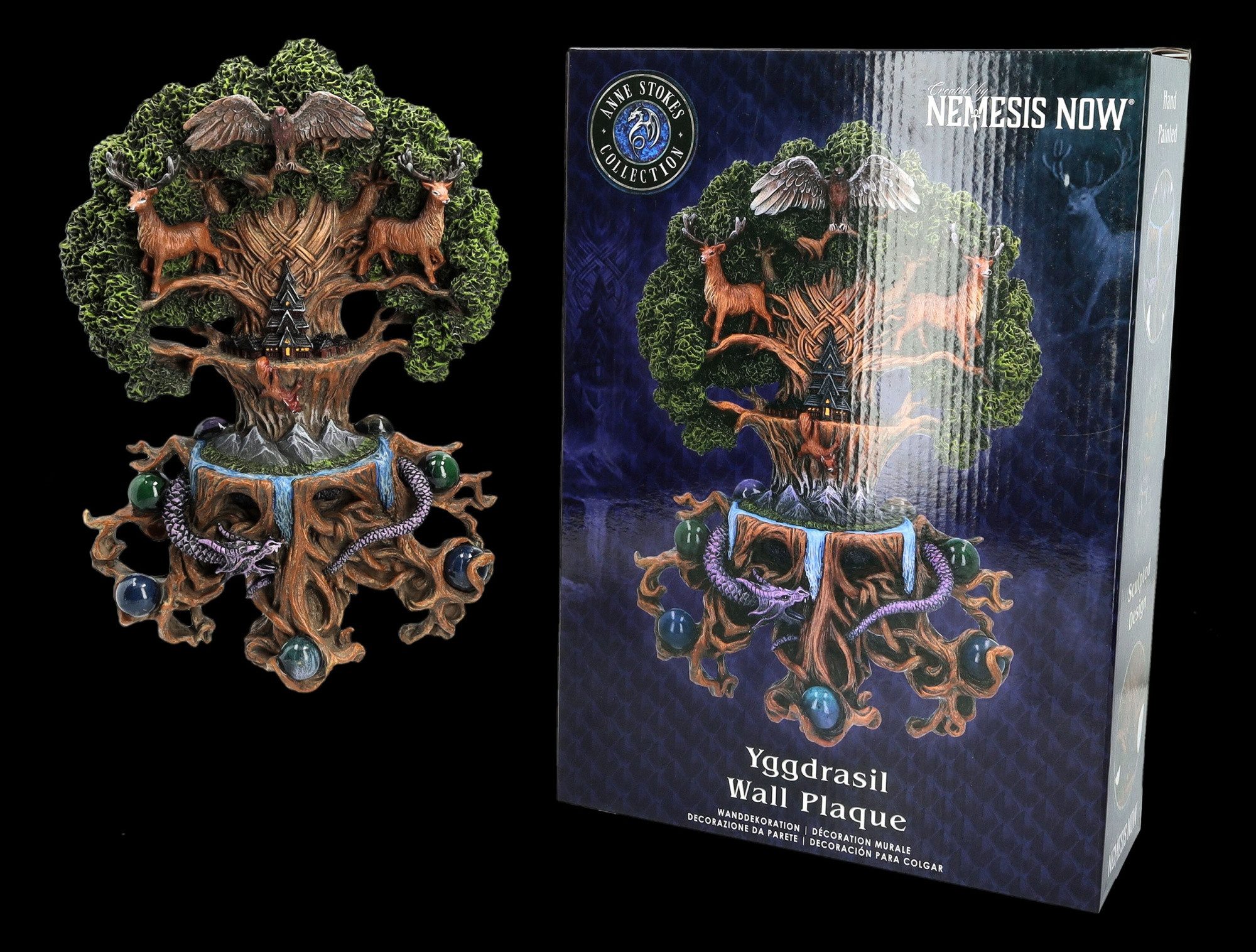 Figuren Shop GmbH Wanddekoobjekt Wandrelief Yggdrasil by Anne Stokes - Fantasy Dekoration Wanddeko Deko