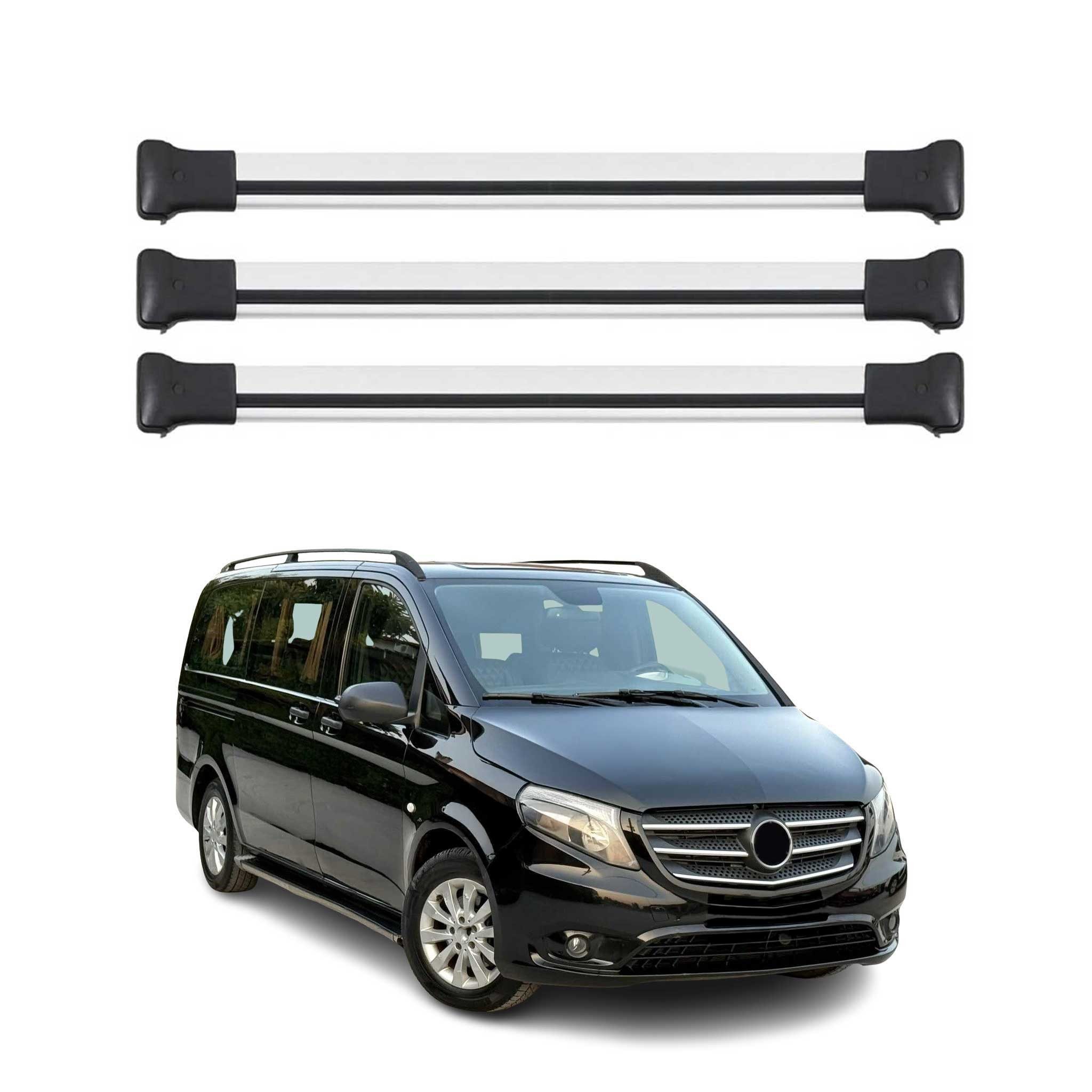 OMAC Dachträger Dachträger für Mercedes Viano Vito W639 W447 2003-2026 75kg (3-St), Wasserbeständig,Abnehmbar,Multifunktional,Leichtgewichtig